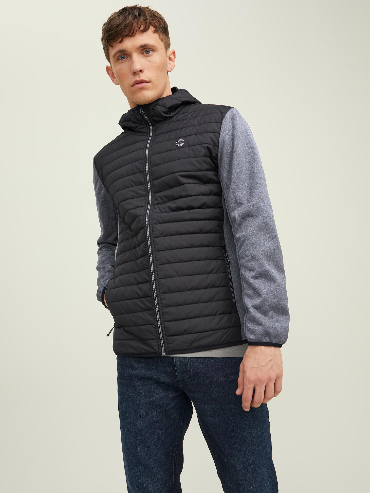 JACK & JONES Prechodná bunda dymovo modrá / čierna - Pepit.sk