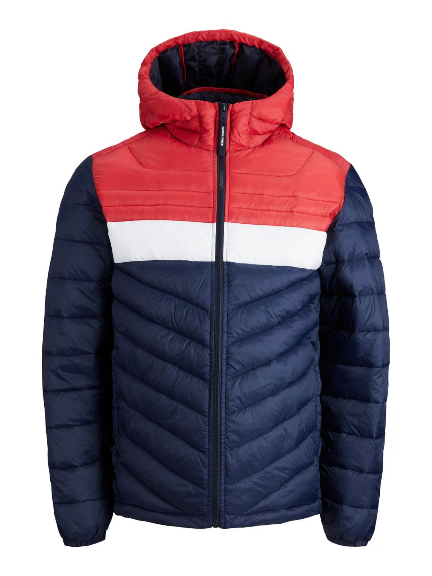 JACK & JONES Prechodná bunda 'Hero' modrá / červená / biela - Pepit.sk