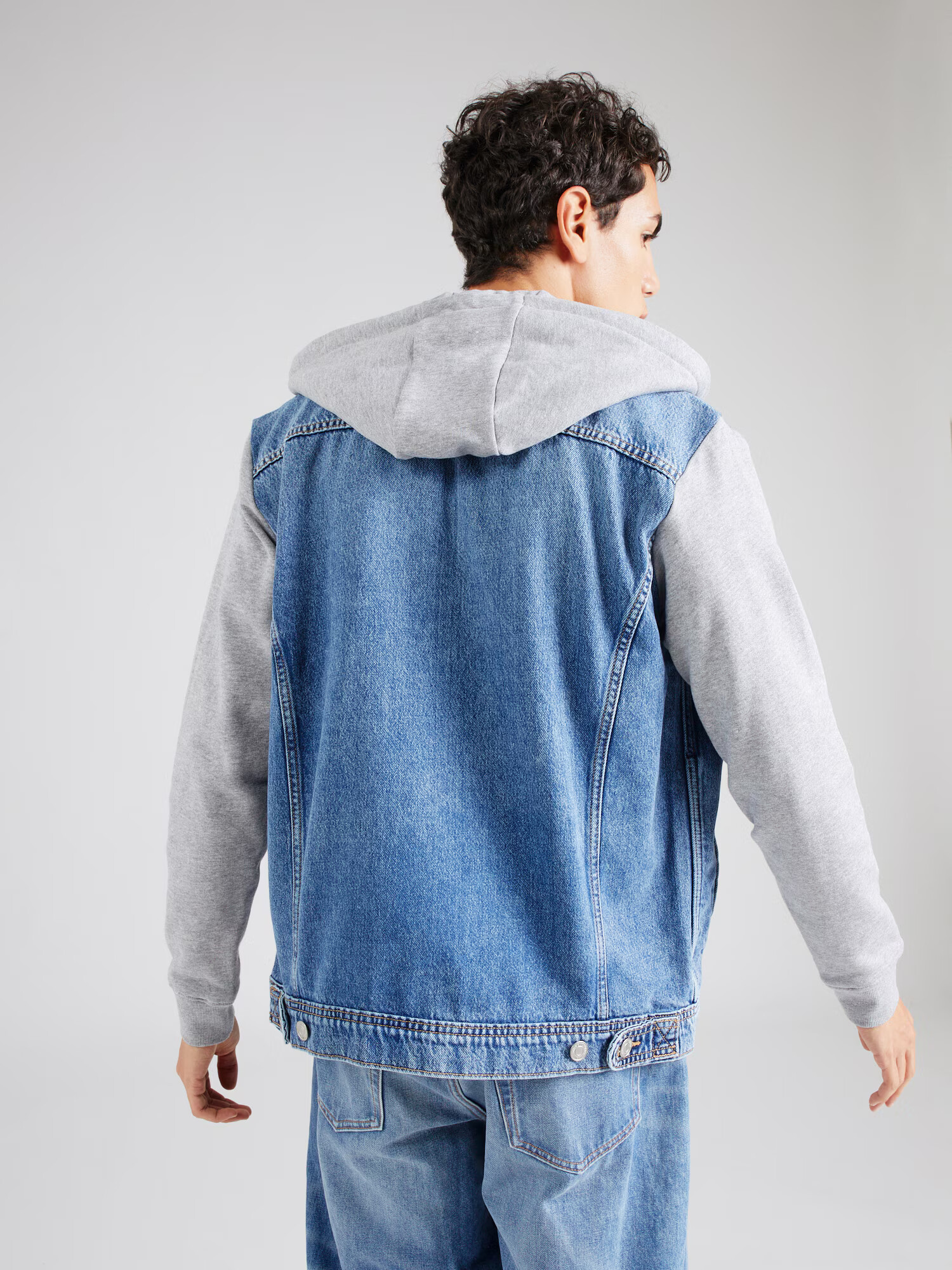 JACK & JONES Prechodná bunda 'JEAN' modrá denim / sivá melírovaná - Pepit.sk