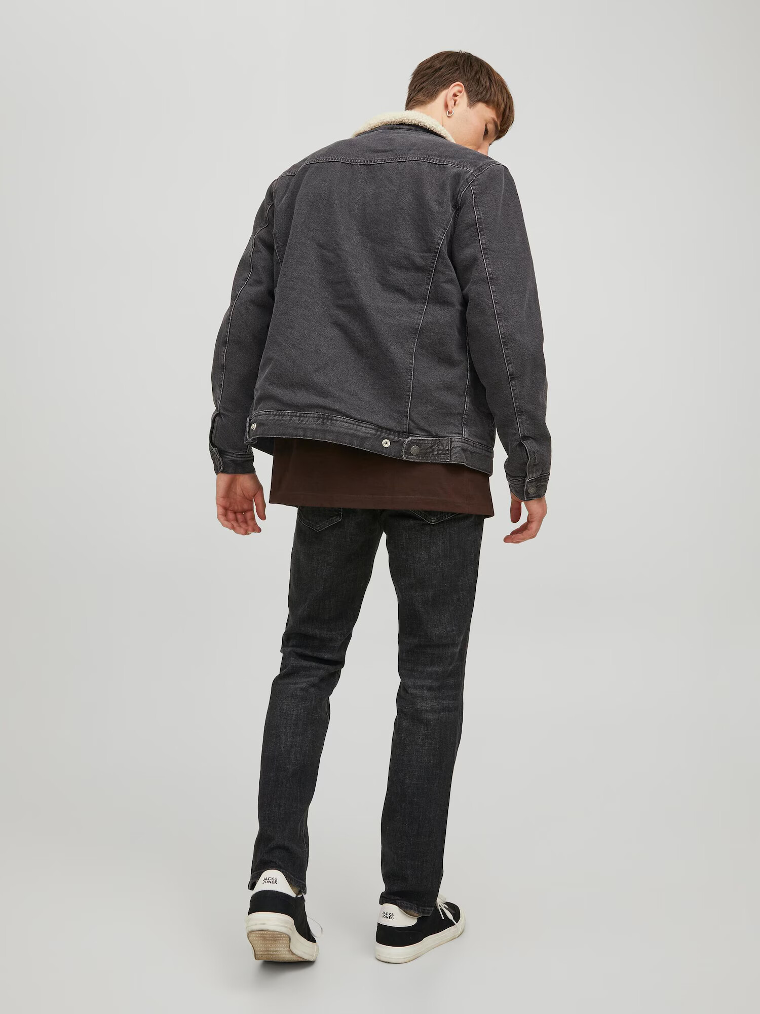 JACK & JONES Prechodná bunda 'Jean' sivý denim / biela - Pepit.sk