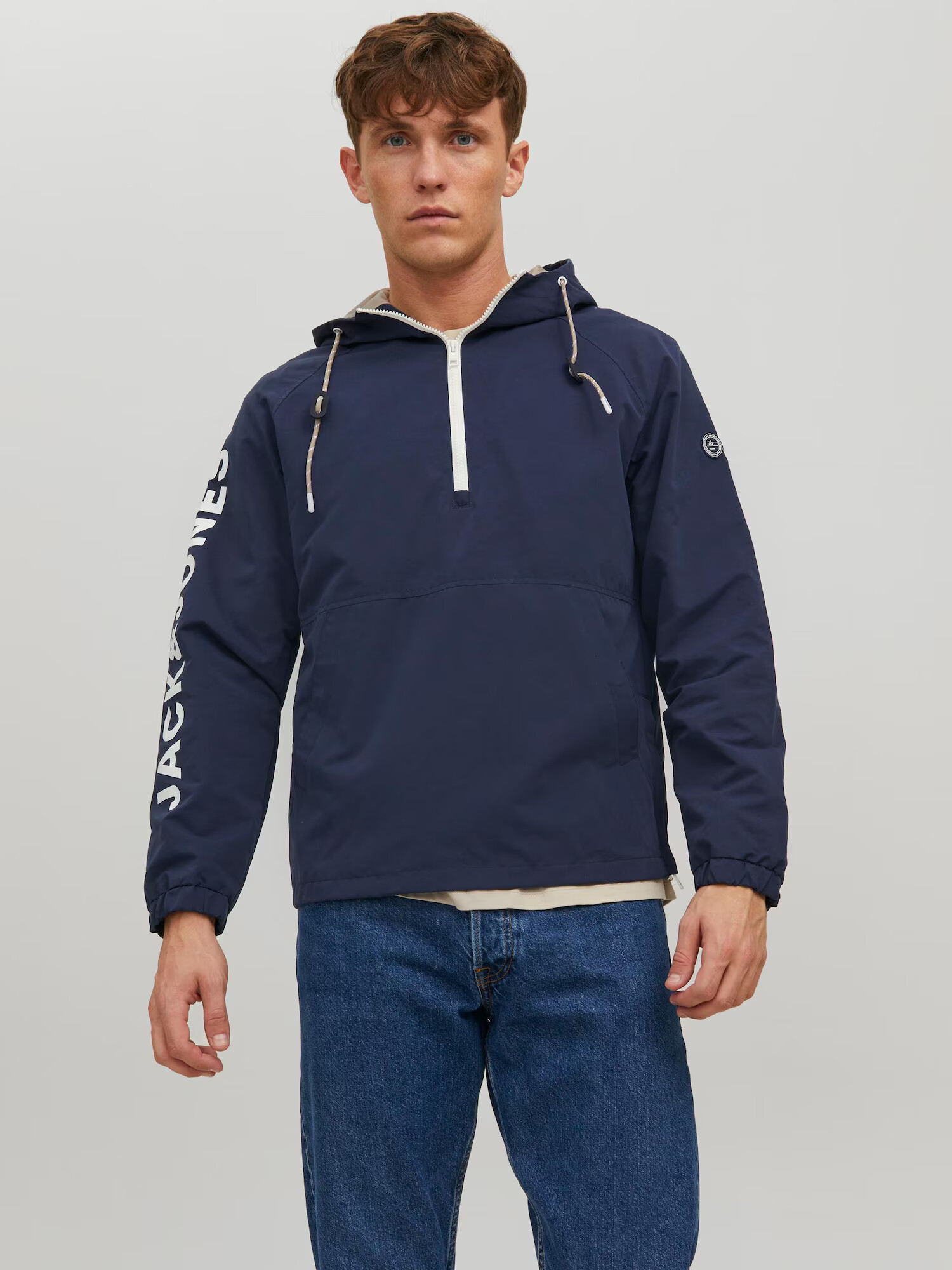 JACK & JONES Prechodná bunda 'Luke' námornícka modrá / biela - Pepit.sk