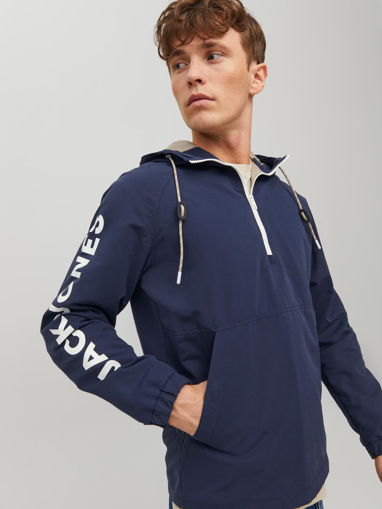 JACK & JONES Prechodná bunda 'Luke' námornícka modrá / biela - Pepit.sk