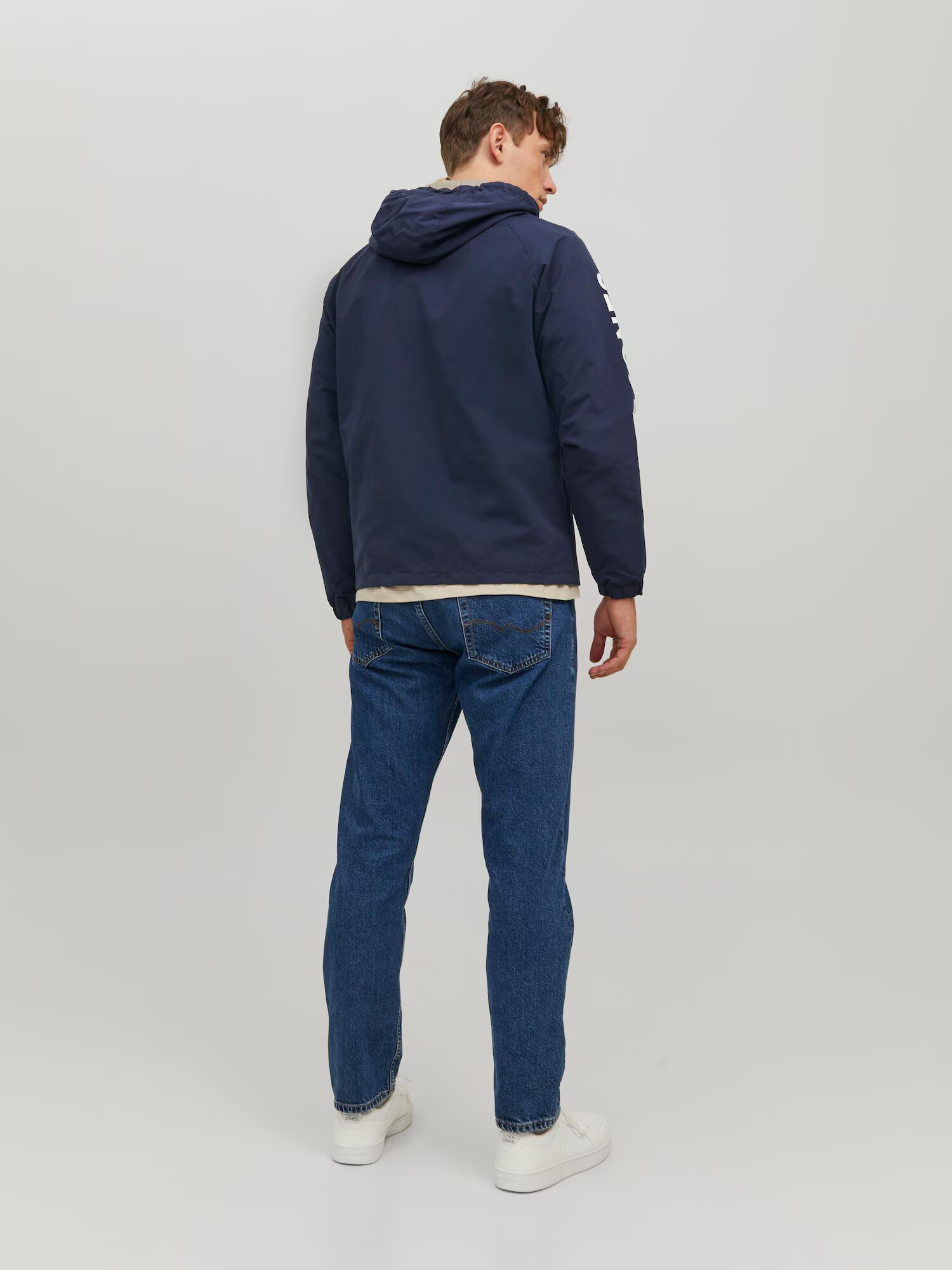 JACK & JONES Prechodná bunda 'Luke' námornícka modrá / biela - Pepit.sk