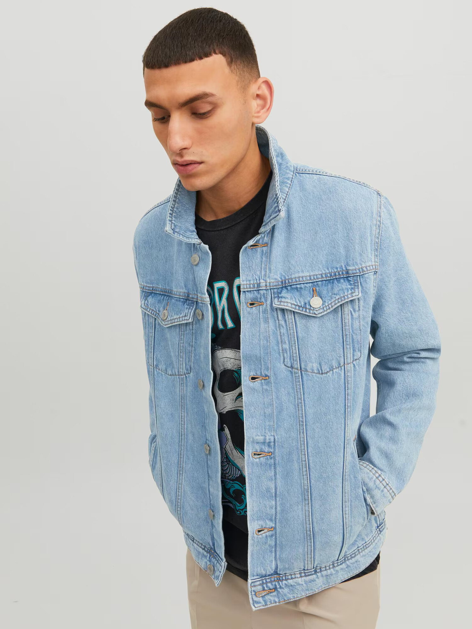 JACK & JONES Prechodná bunda modrá denim - Pepit.sk