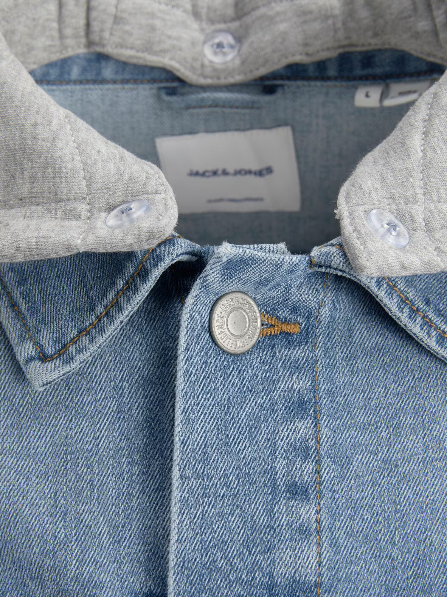 JACK & JONES Prechodná bunda modrá denim / sivá melírovaná - Pepit.sk