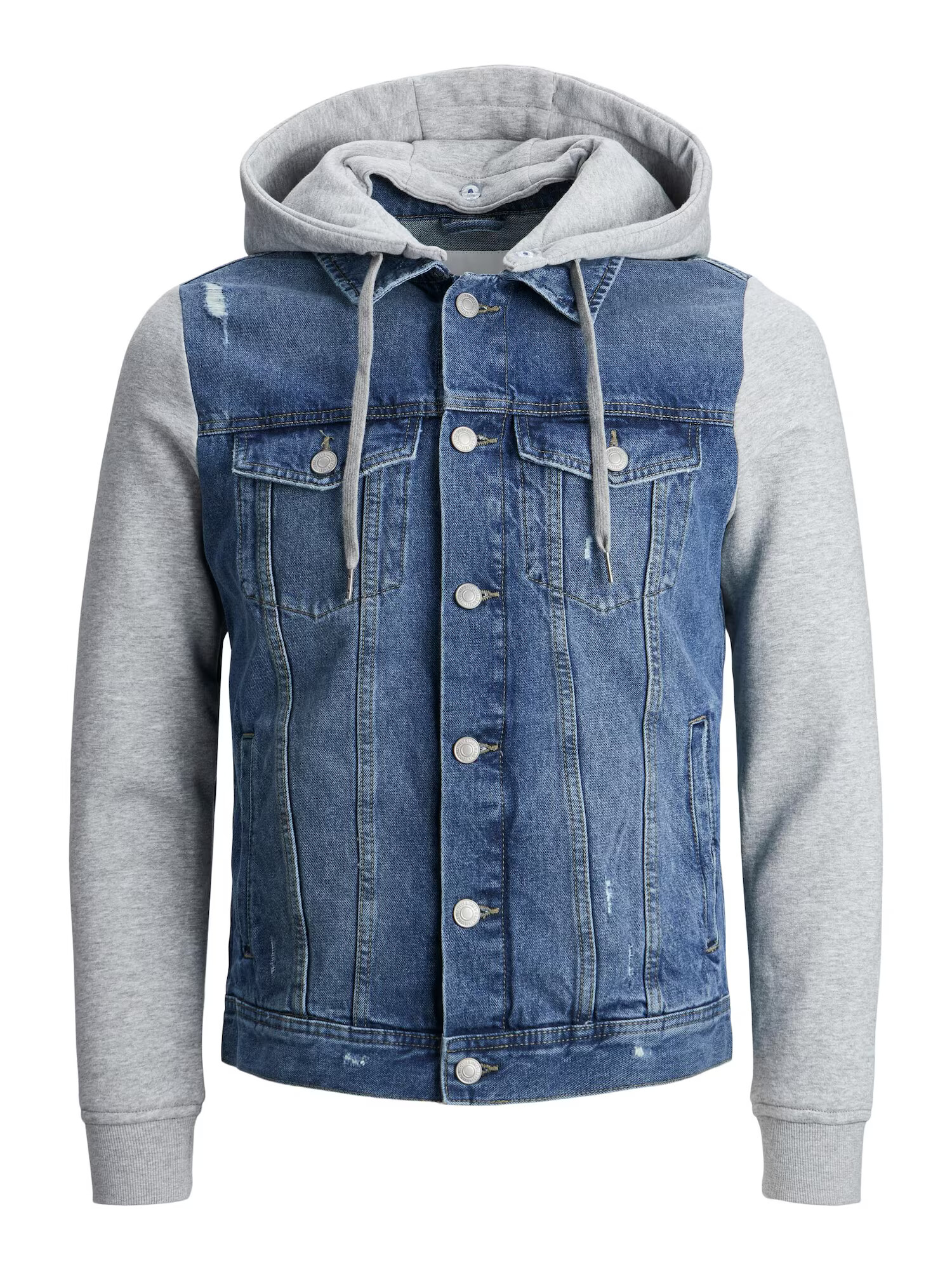 JACK & JONES Prechodná bunda modrá denim / svetlosivá - Pepit.sk