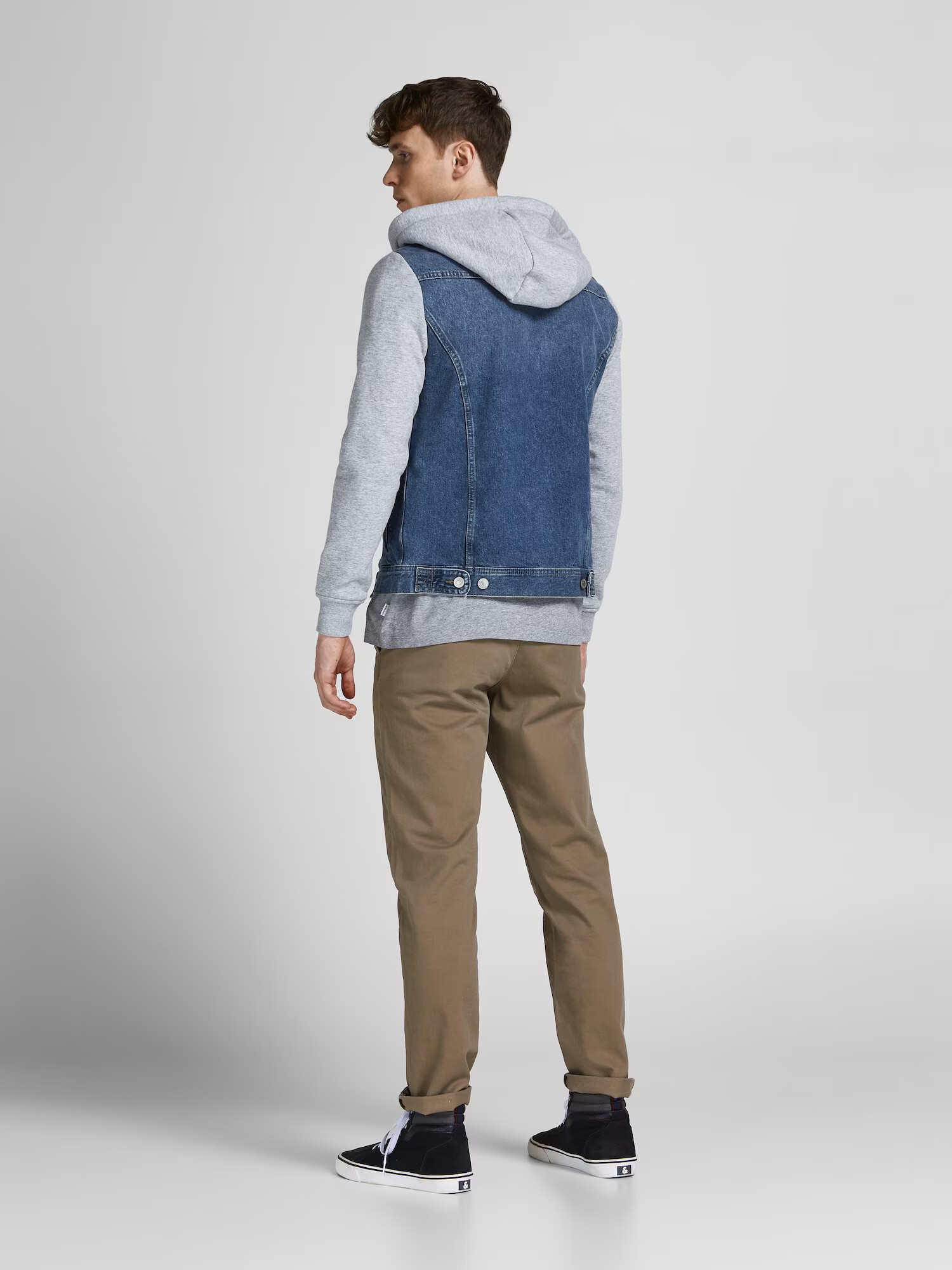 JACK & JONES Prechodná bunda modrá denim / svetlosivá - Pepit.sk