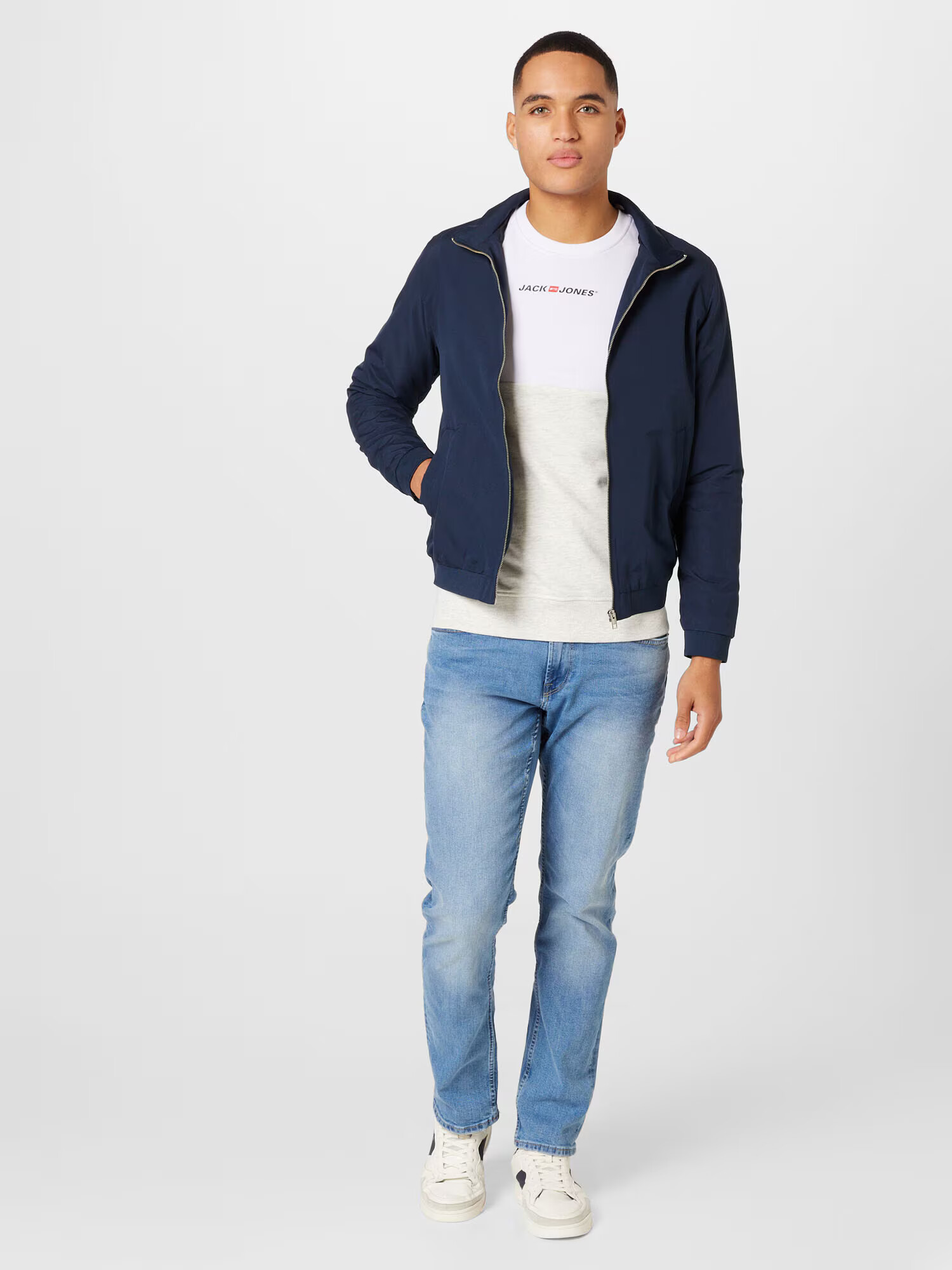 JACK & JONES Prechodná bunda 'ROY HARRINGTON' námornícka modrá - Pepit.sk