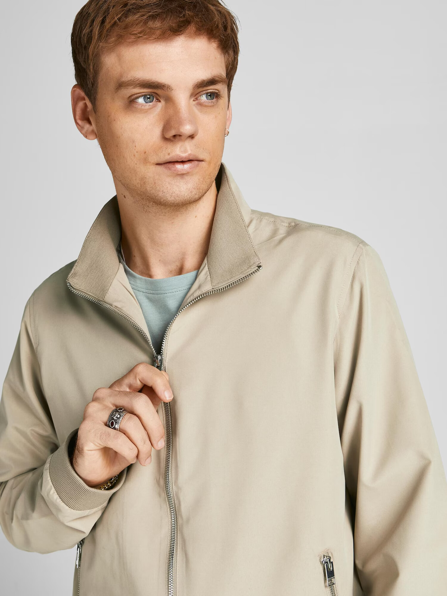 JACK & JONES Prechodná bunda 'Rush Harrington' svetlobéžová - Pepit.sk