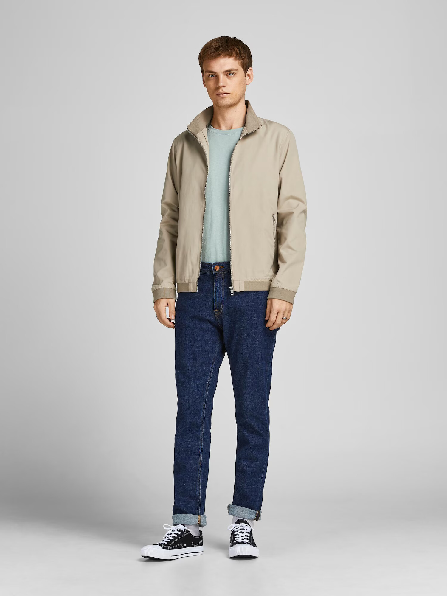 JACK & JONES Prechodná bunda 'Rush Harrington' svetlobéžová - Pepit.sk