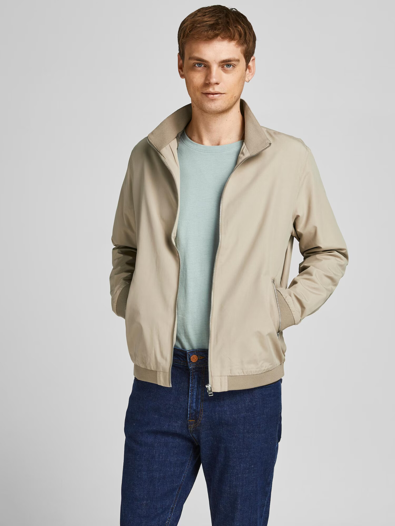 JACK & JONES Prechodná bunda 'Rush Harrington' svetlobéžová - Pepit.sk