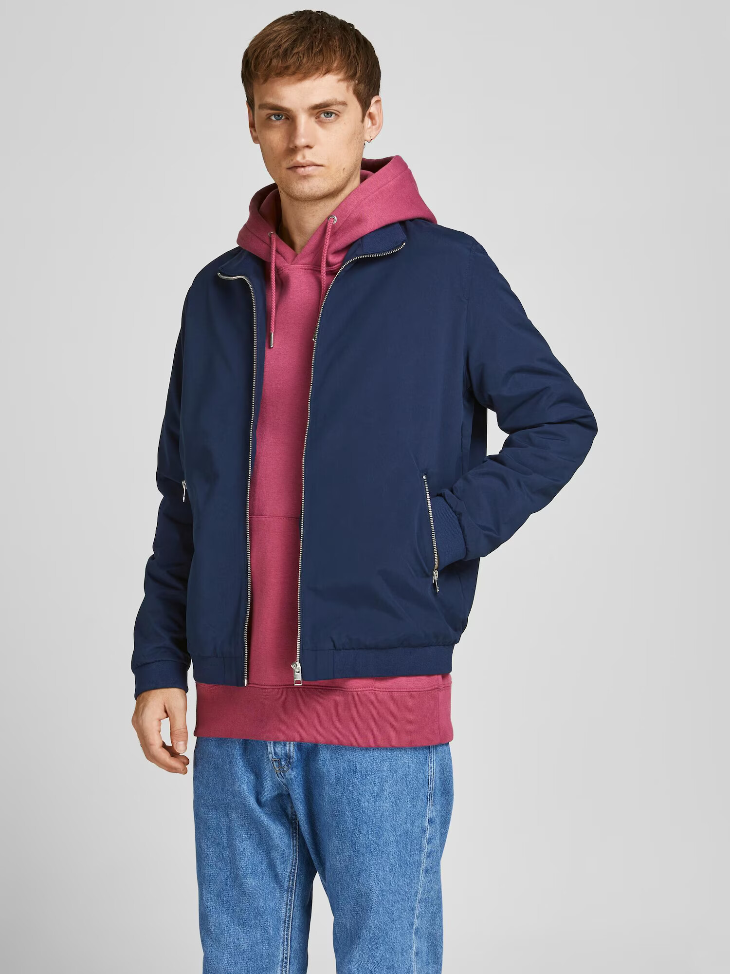 JACK & JONES Prechodná bunda 'Rush Harrington' tmavomodrá - Pepit.sk