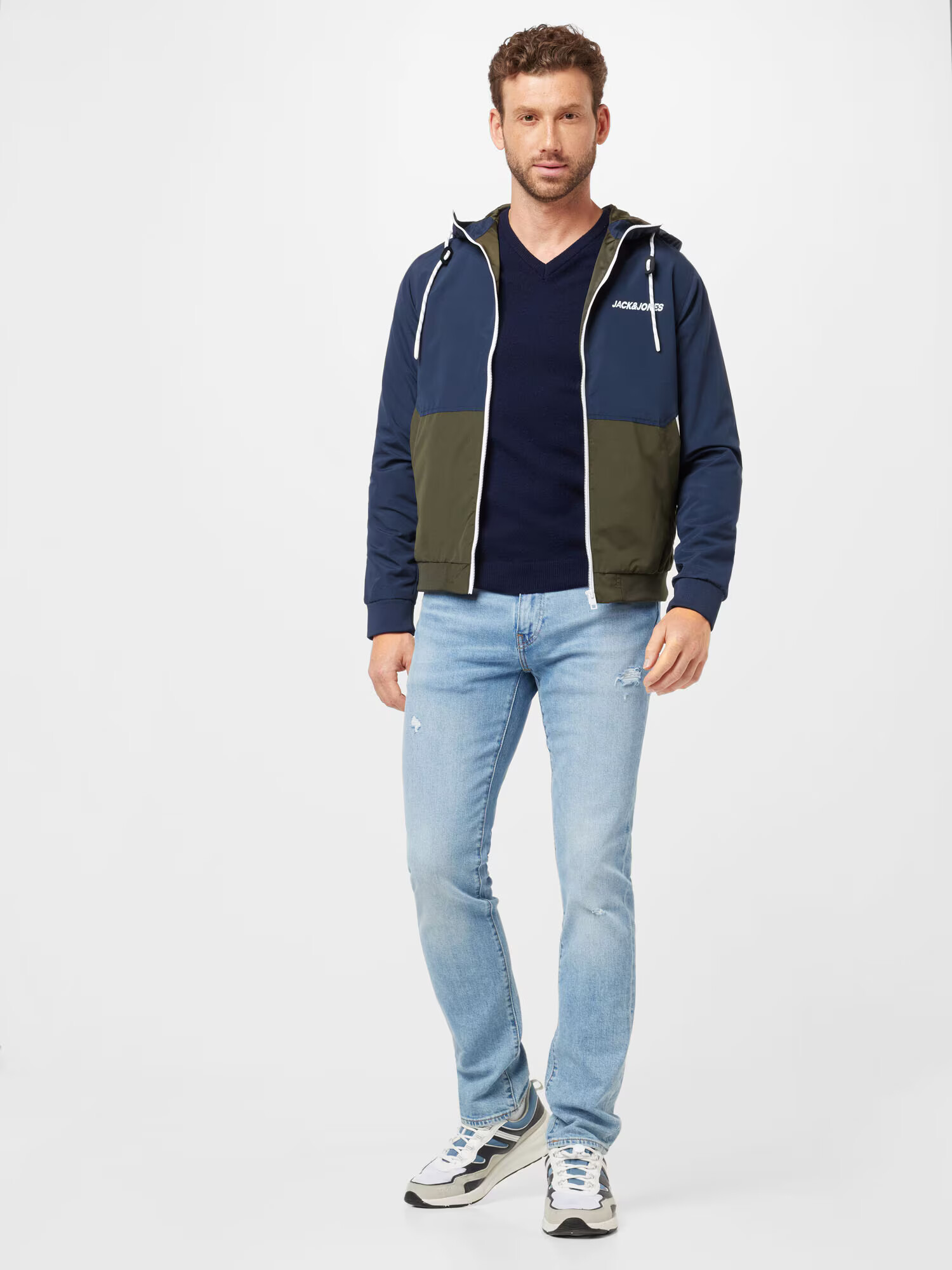 JACK & JONES Prechodná bunda 'RUSH' modrá / zelená - Pepit.sk