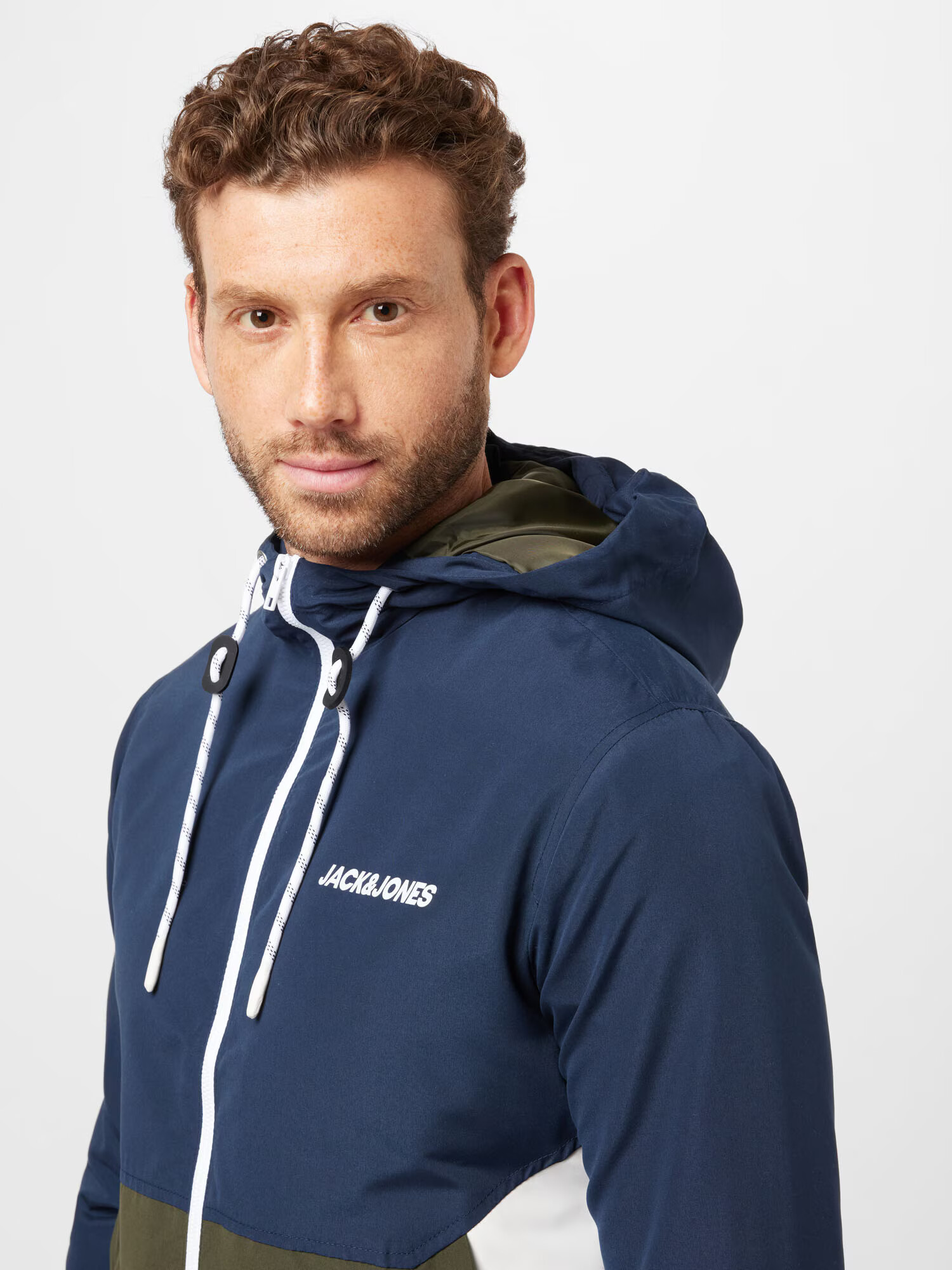 JACK & JONES Prechodná bunda 'RUSH' modrá / zelená - Pepit.sk