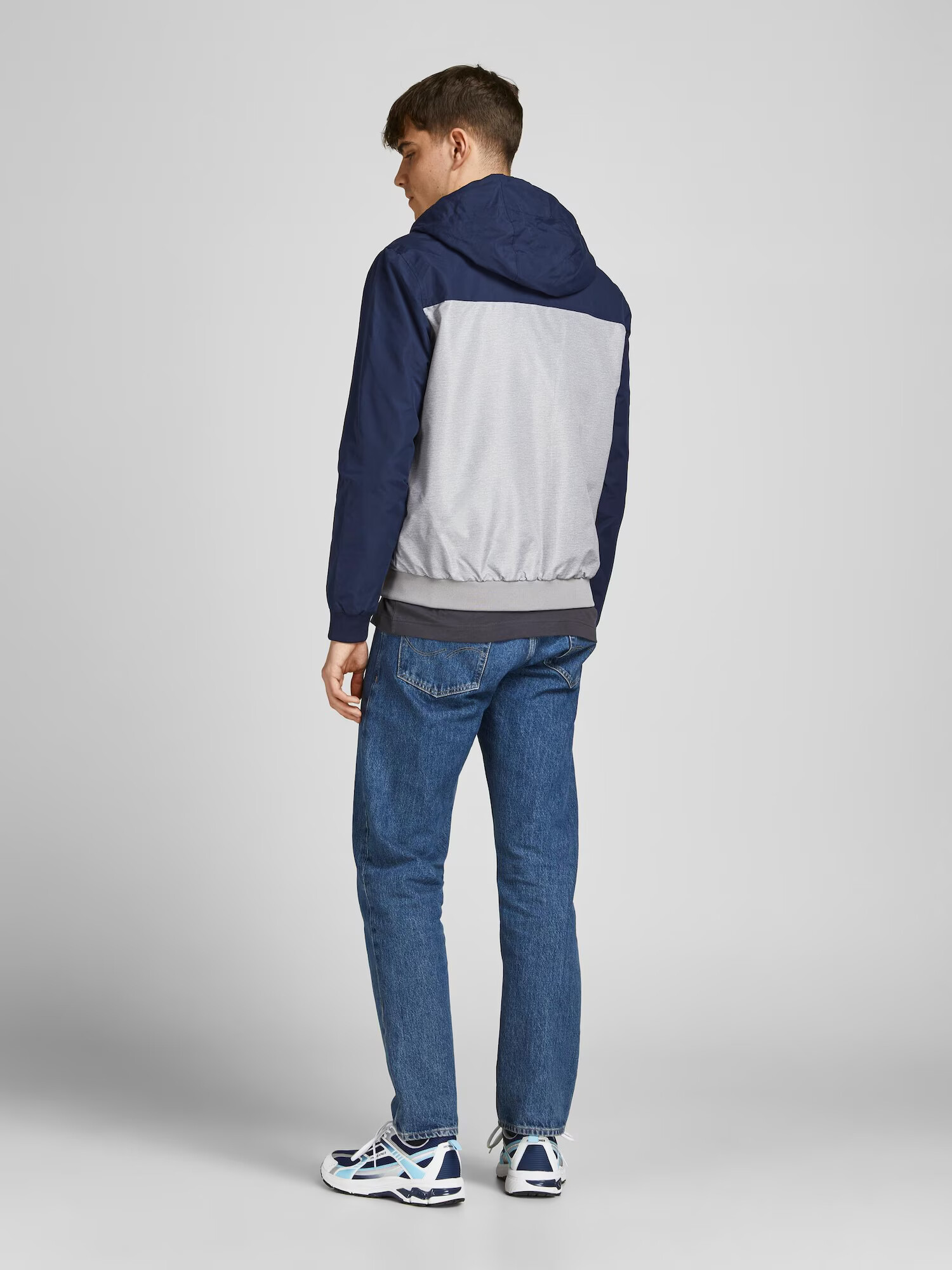 JACK & JONES Prechodná bunda 'Rush' modrá / sivá / biela - Pepit.sk