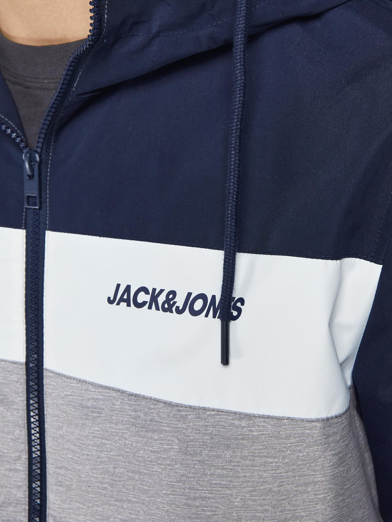 JACK & JONES Prechodná bunda 'Rush' modrá / sivá / biela - Pepit.sk