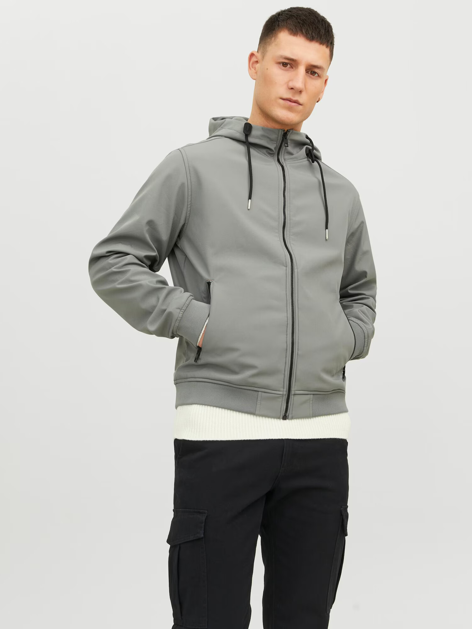 JACK & JONES Prechodná bunda sivá - Pepit.sk