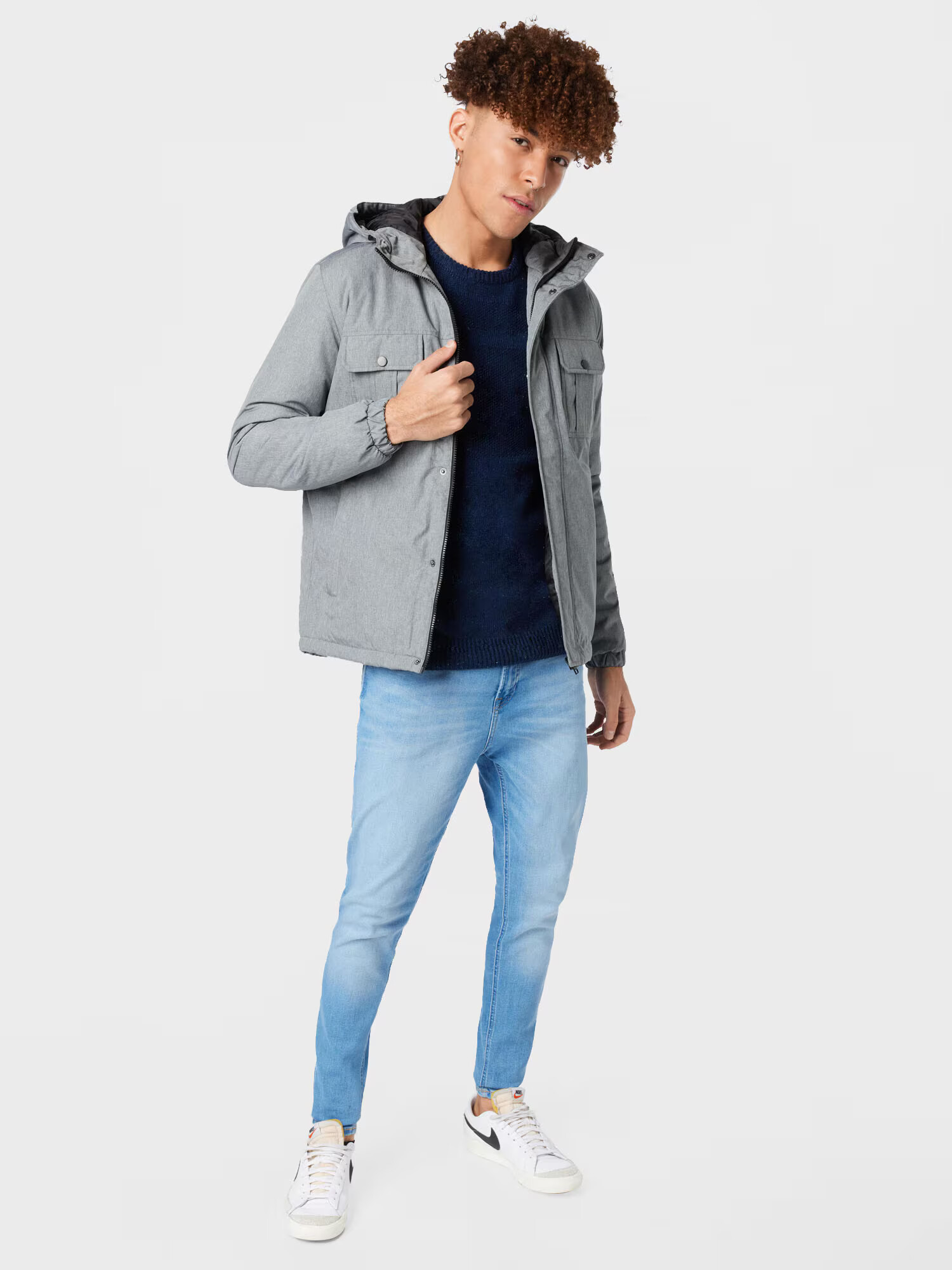 JACK & JONES Prechodná bunda sivá melírovaná / čierna - Pepit.sk