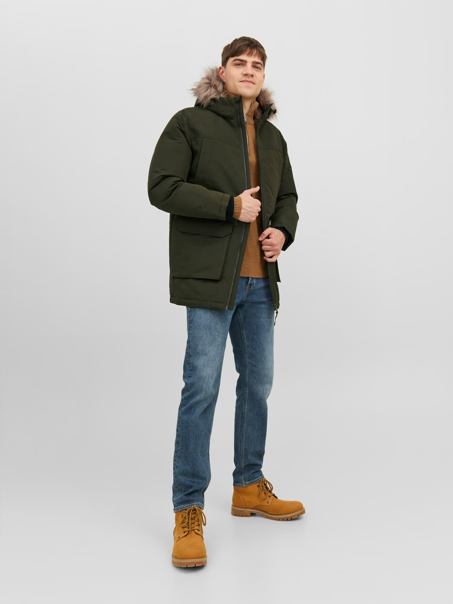 JACK & JONES Zimná parka 'Ewing' tmavozelená - Pepit.sk