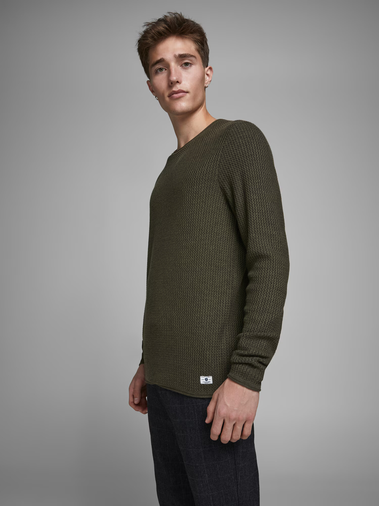 JACK & JONES Sveter 'Carlos' kaki - Pepit.sk