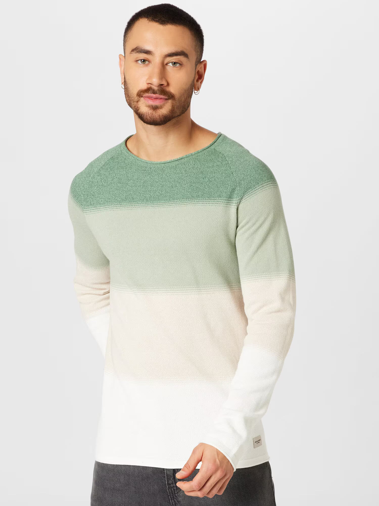 JACK & JONES Sveter 'Hill' béžová / zelená / mätová / biela - Pepit.sk