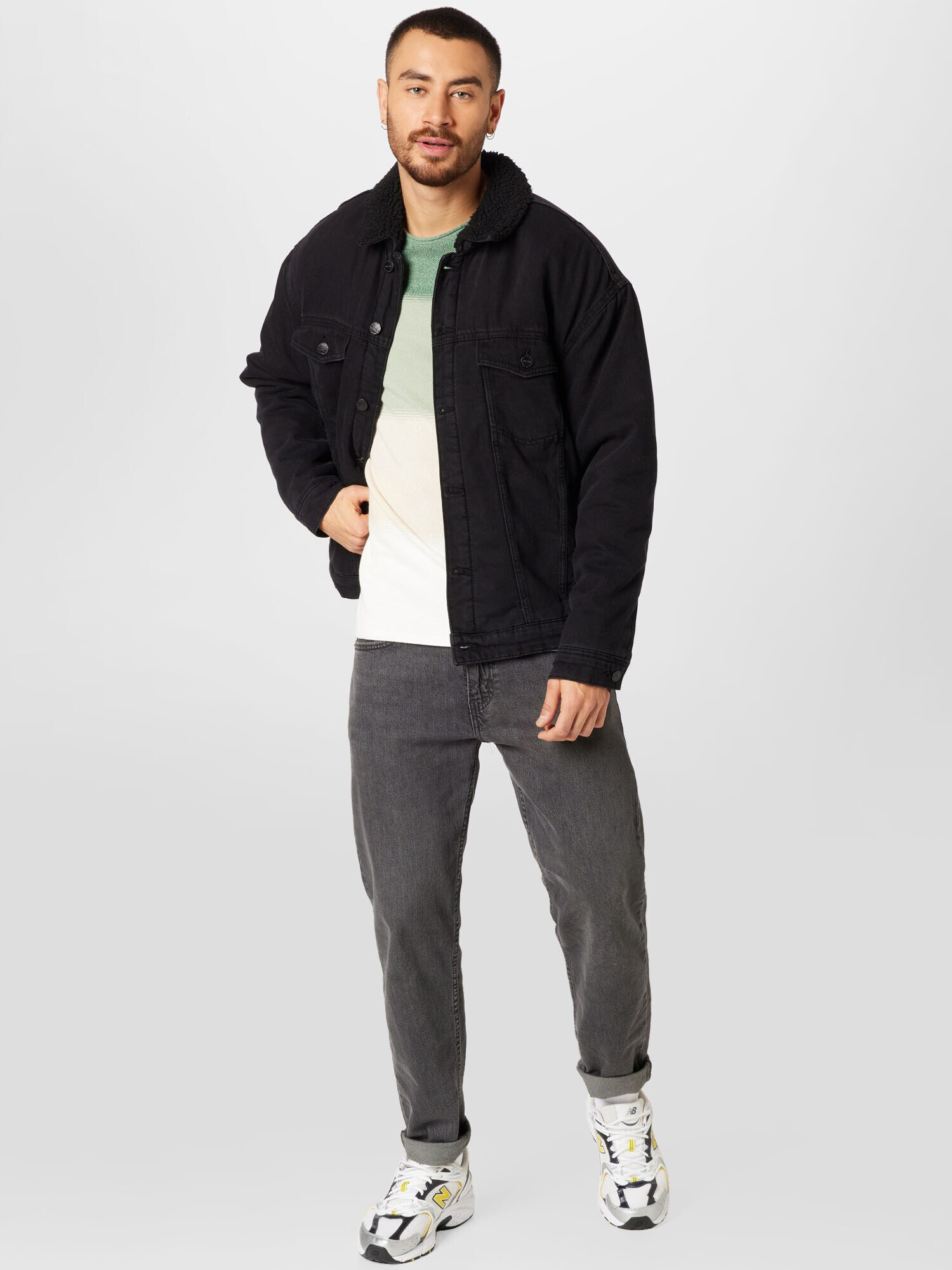 JACK & JONES Sveter 'Hill' béžová / zelená / mätová / biela - Pepit.sk