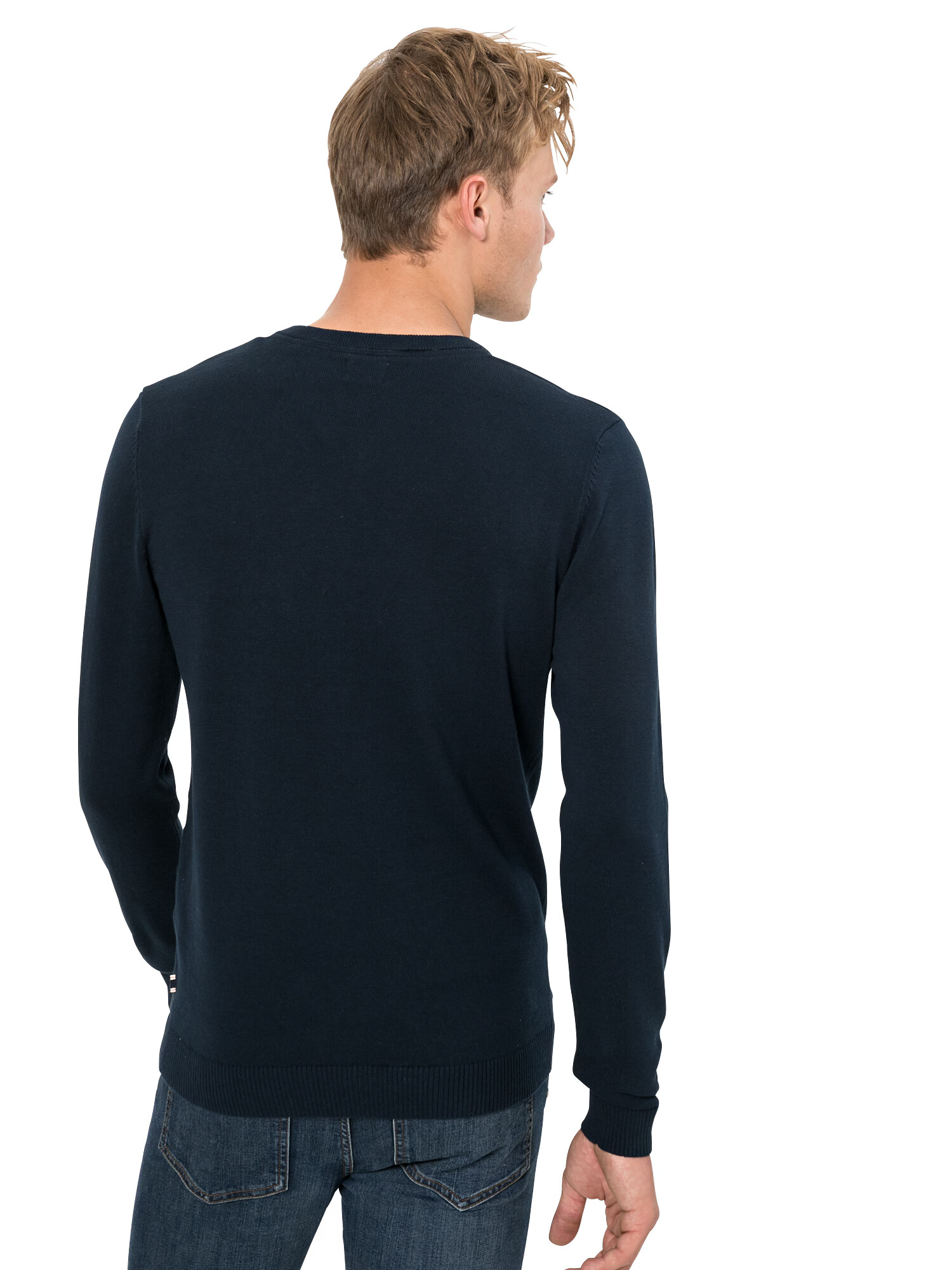 JACK & JONES Sveter 'JJEBASIC KNIT V-NECK' tmavomodrá - Pepit.sk