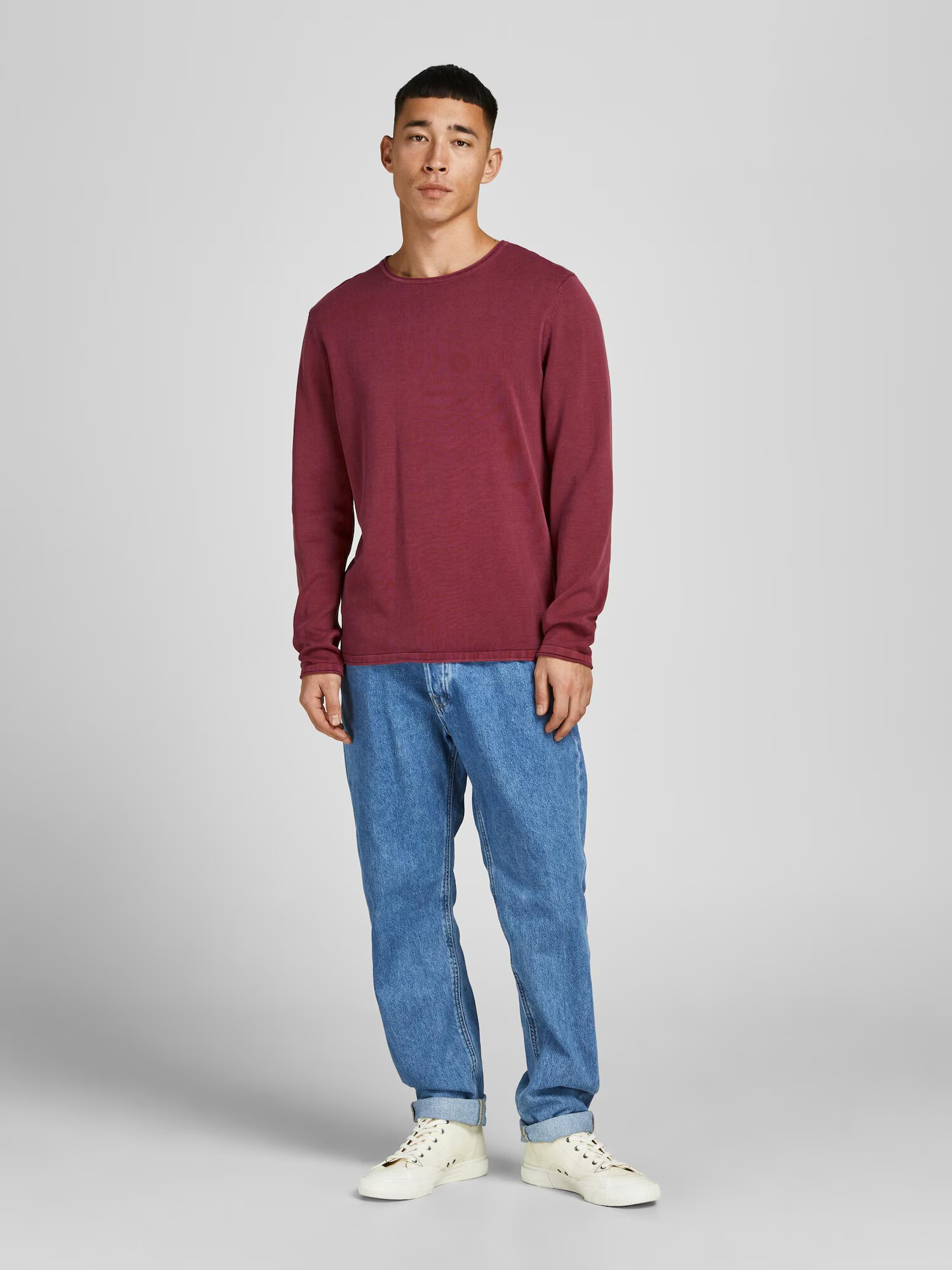 JACK & JONES Sveter 'Leo' burgundská - Pepit.sk