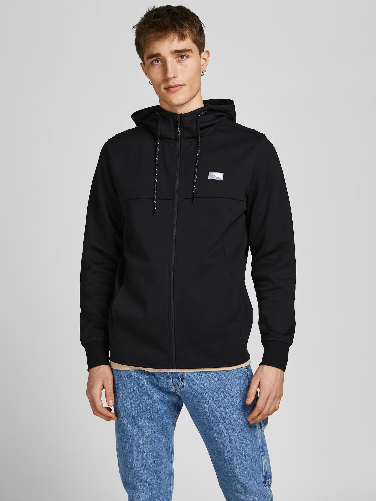 JACK & JONES Tepláková bunda 'Air' čierna / biela - Pepit.sk