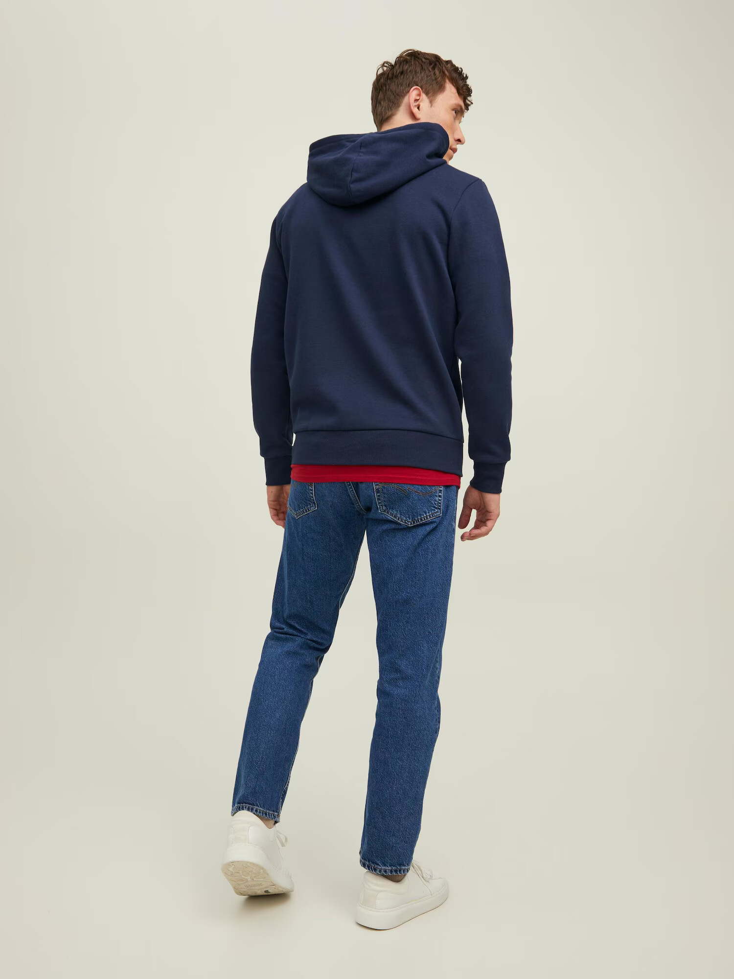 JACK & JONES Tepláková bunda 'STAMP' námornícka modrá / červená / biela - Pepit.sk