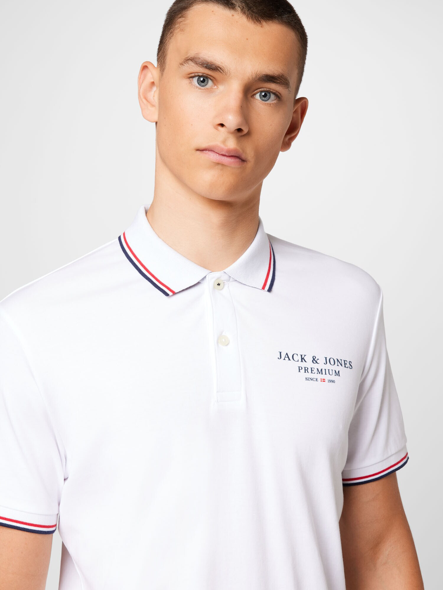 JACK & JONES Tričko 'ASTON' námornícka modrá / červená / biela - Pepit.sk