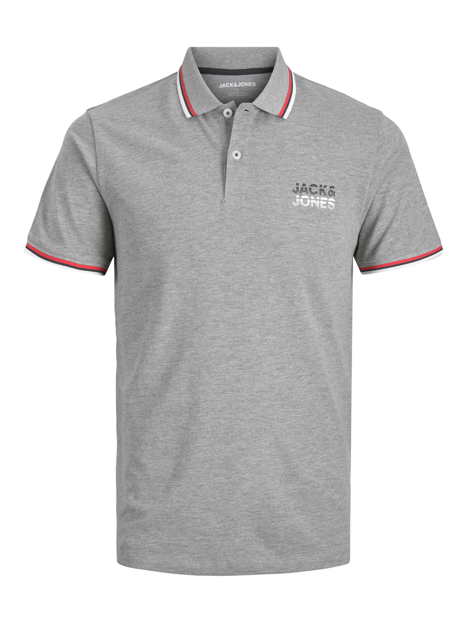 JACK & JONES Tričko 'ATLAS' sivá melírovaná / červená / čierna / biela - Pepit.sk