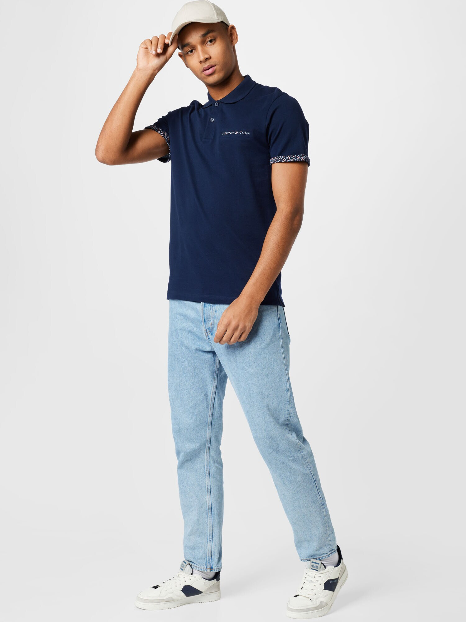 JACK & JONES Tričko 'Blayon' modrá / zmiešané farby - Pepit.sk