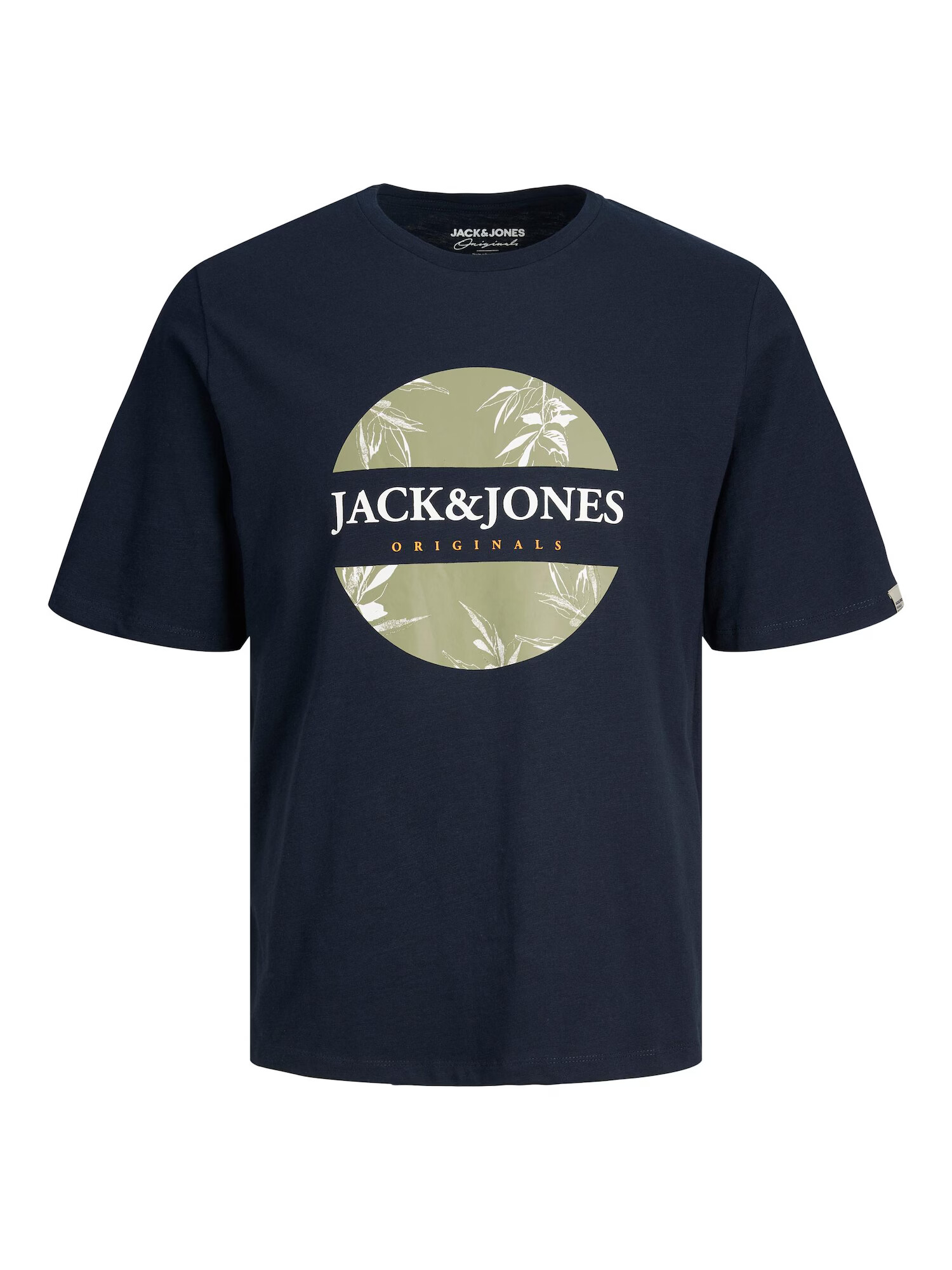 JACK & JONES Tričko 'Crayon Branding' námornícka modrá / svetlozelená / oranžová / biela - Pepit.sk