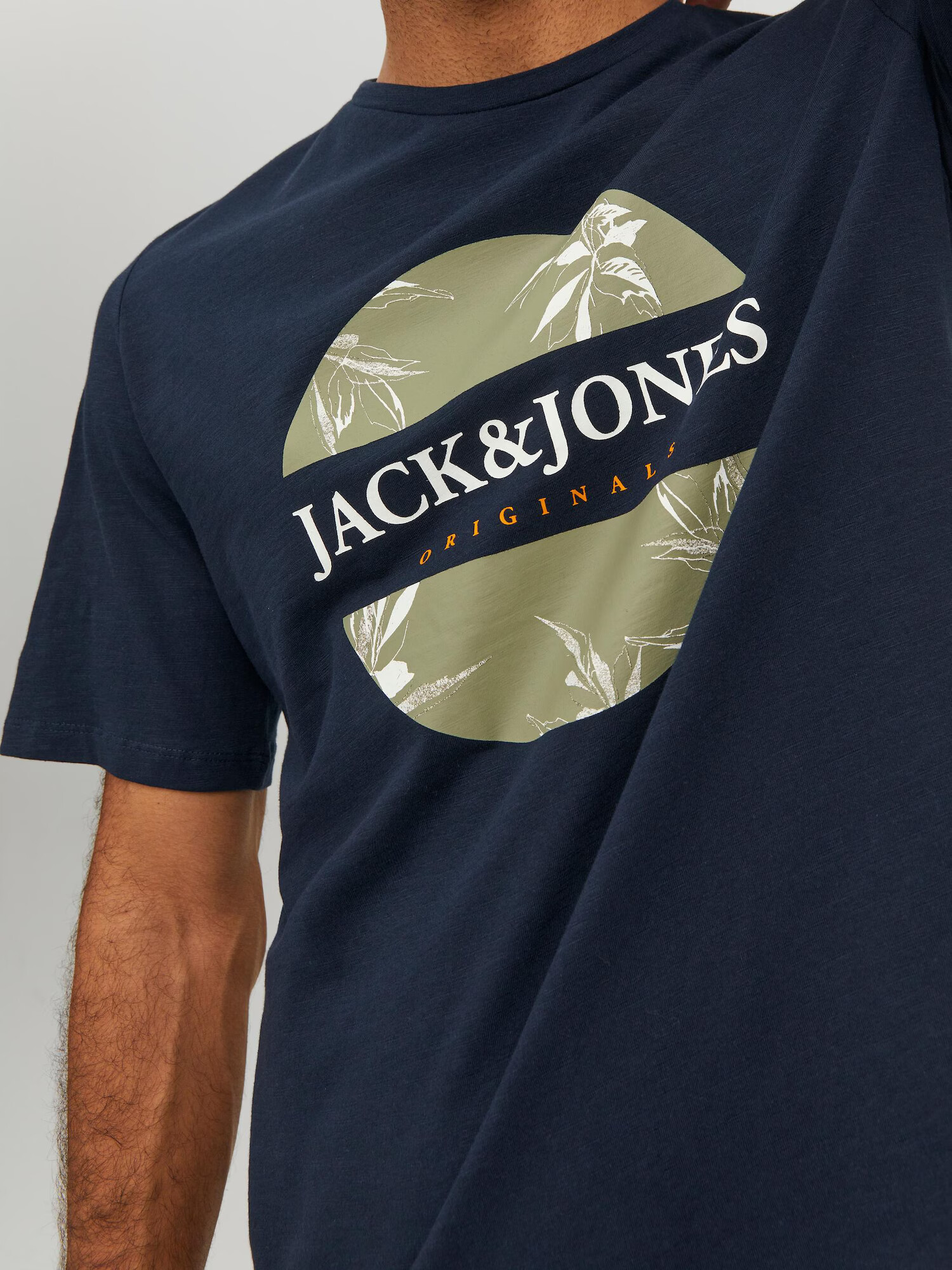 JACK & JONES Tričko 'Crayon Branding' námornícka modrá / svetlozelená / oranžová / biela - Pepit.sk