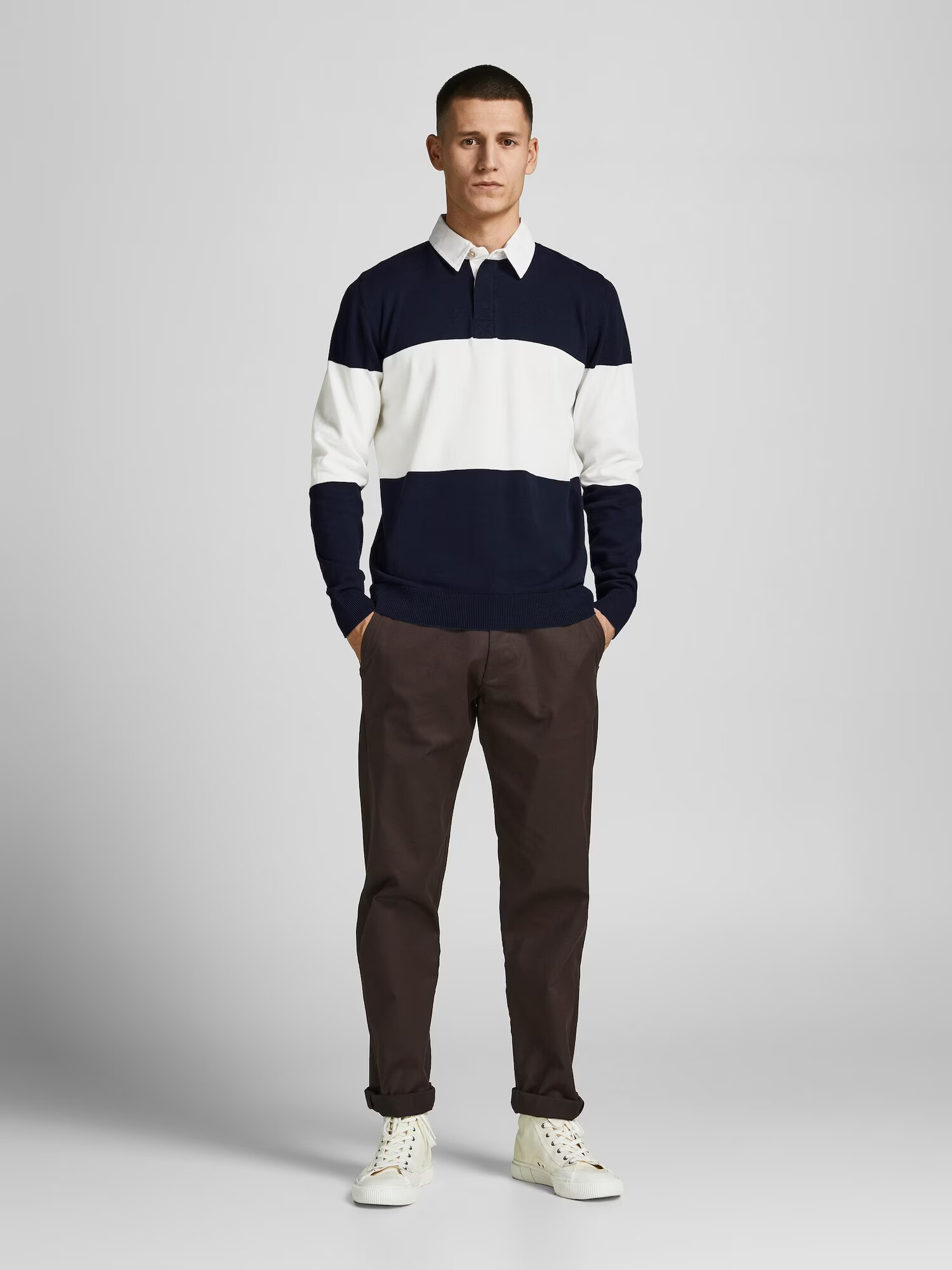 JACK & JONES Tričko námornícka modrá / biela - Pepit.sk