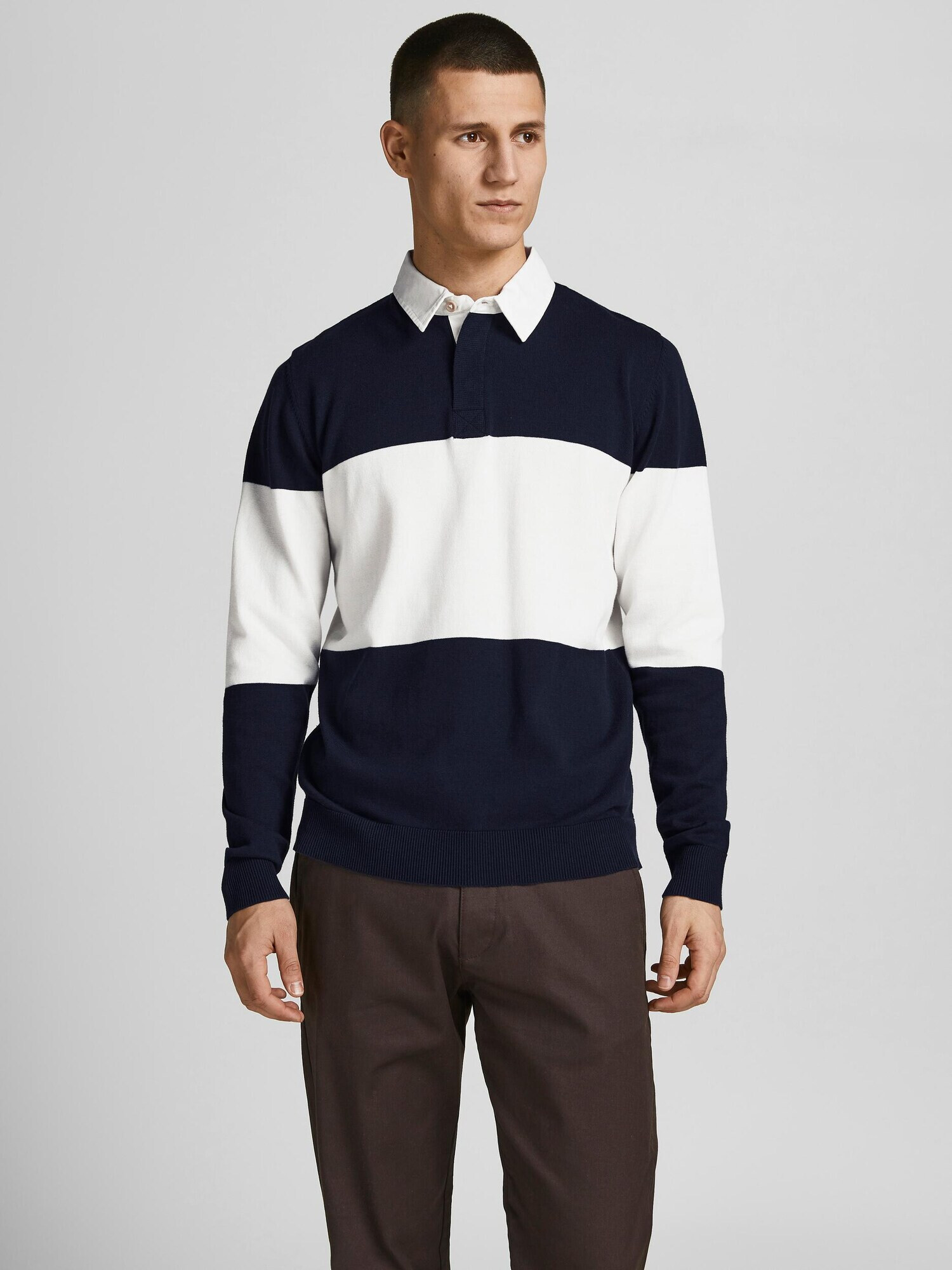 JACK & JONES Tričko námornícka modrá / biela - Pepit.sk