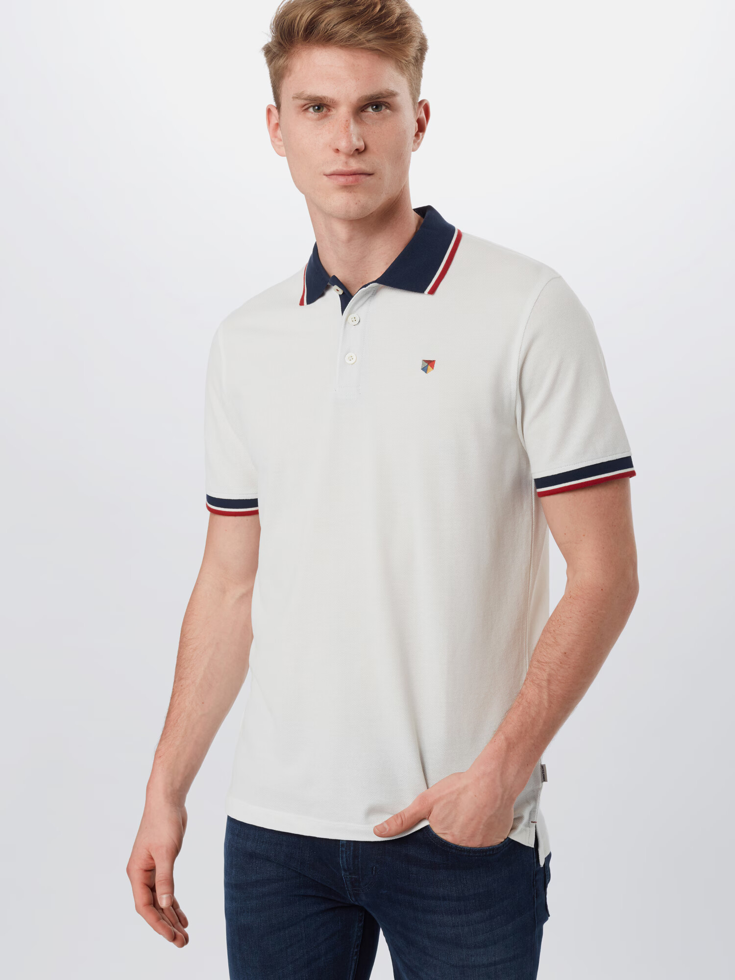 JACK & JONES Tričko námornícka modrá / červená / biela - Pepit.sk