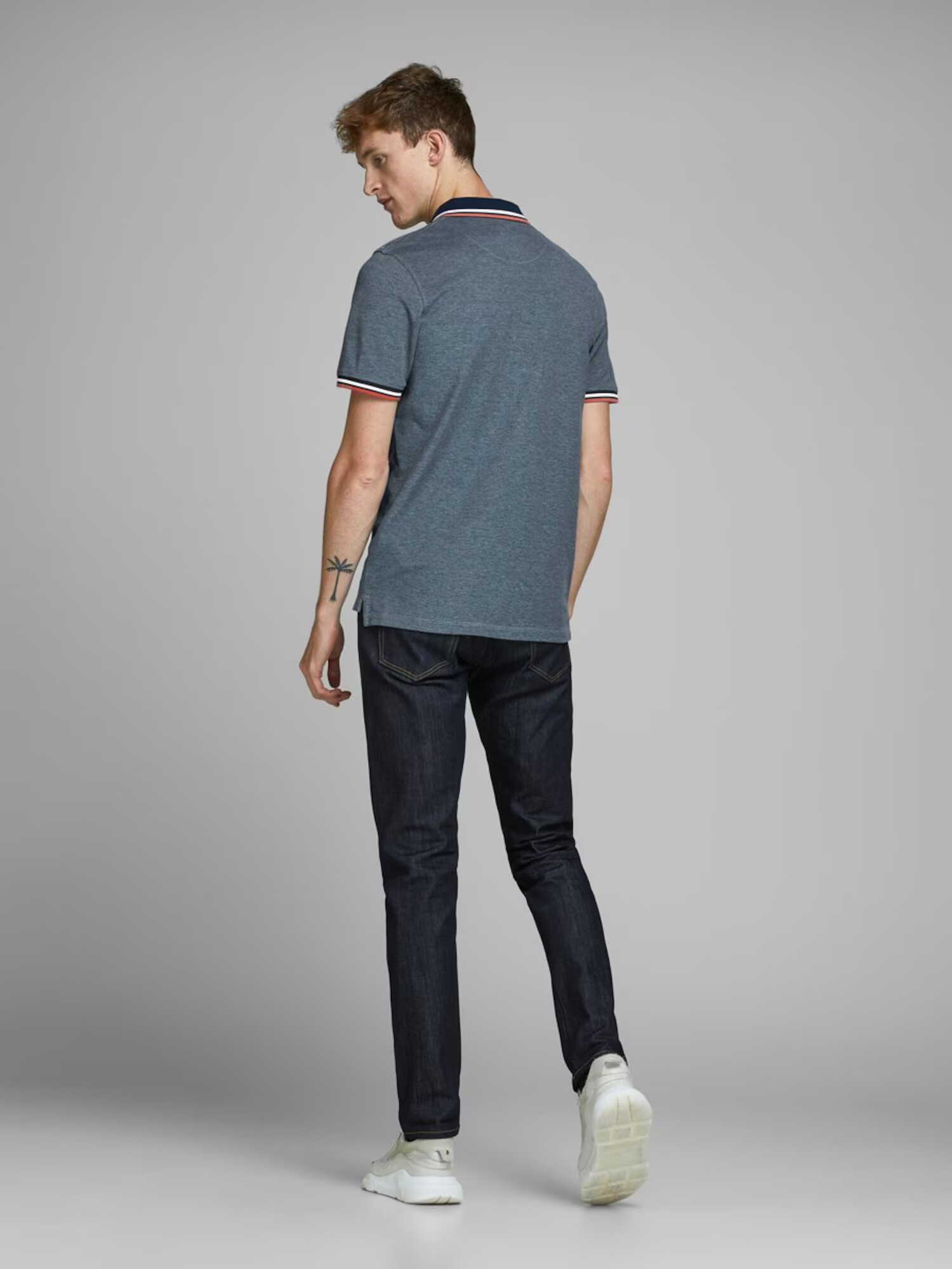 JACK & JONES Tričko 'Paulos' tmavomodrá / modrá melírovaná / červená / biela - Pepit.sk