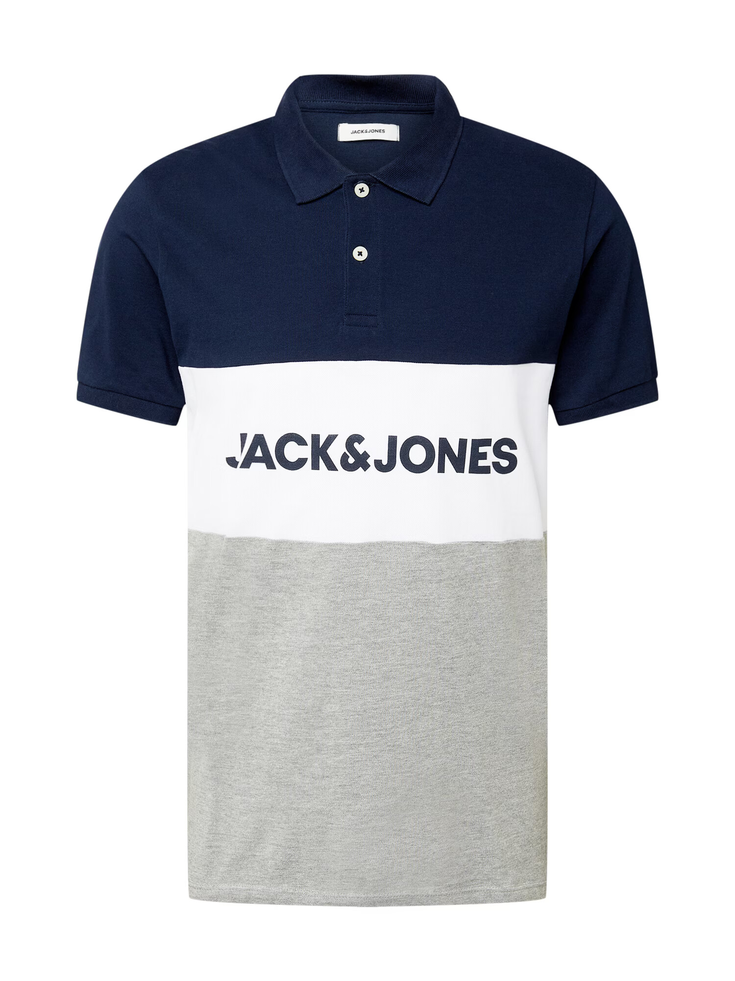 JACK & JONES Tričko tmavomodrá / sivá melírovaná / biela - Pepit.sk