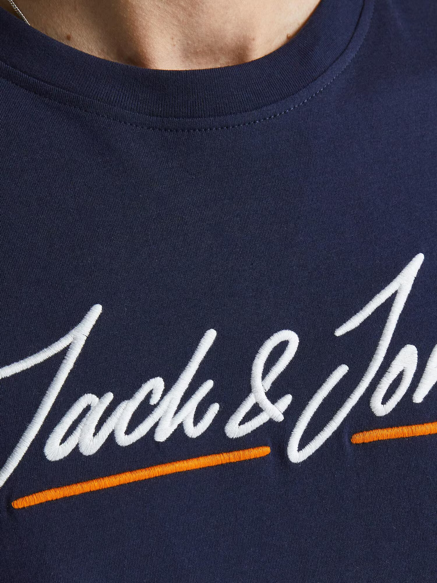 JACK & JONES Tričko 'Tons Upscale' námornícka modrá / mandarínková / biela - Pepit.sk