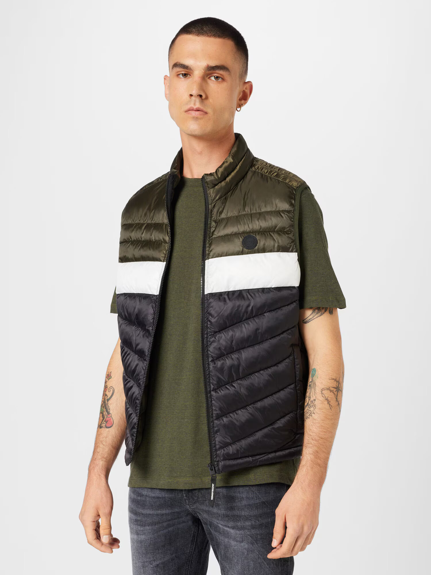 JACK & JONES Vesta 'HERO' tmavozelená / čierna / biela - Pepit.sk