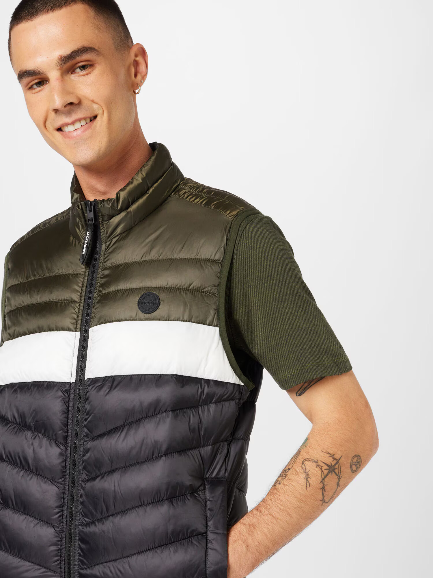 JACK & JONES Vesta 'HERO' tmavozelená / čierna / biela - Pepit.sk