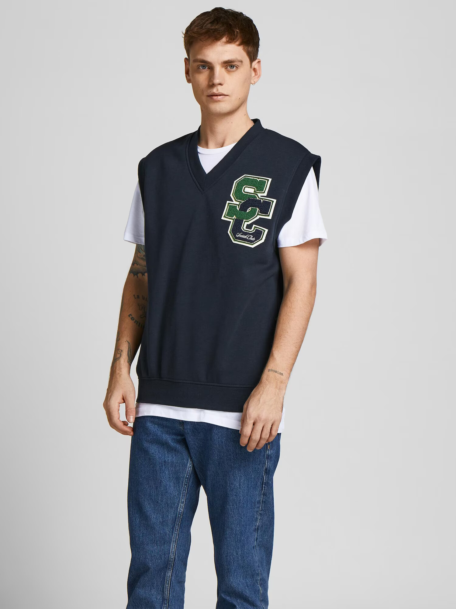 JACK & JONES Vesta tmavomodrá / smaragdová / biela - Pepit.sk