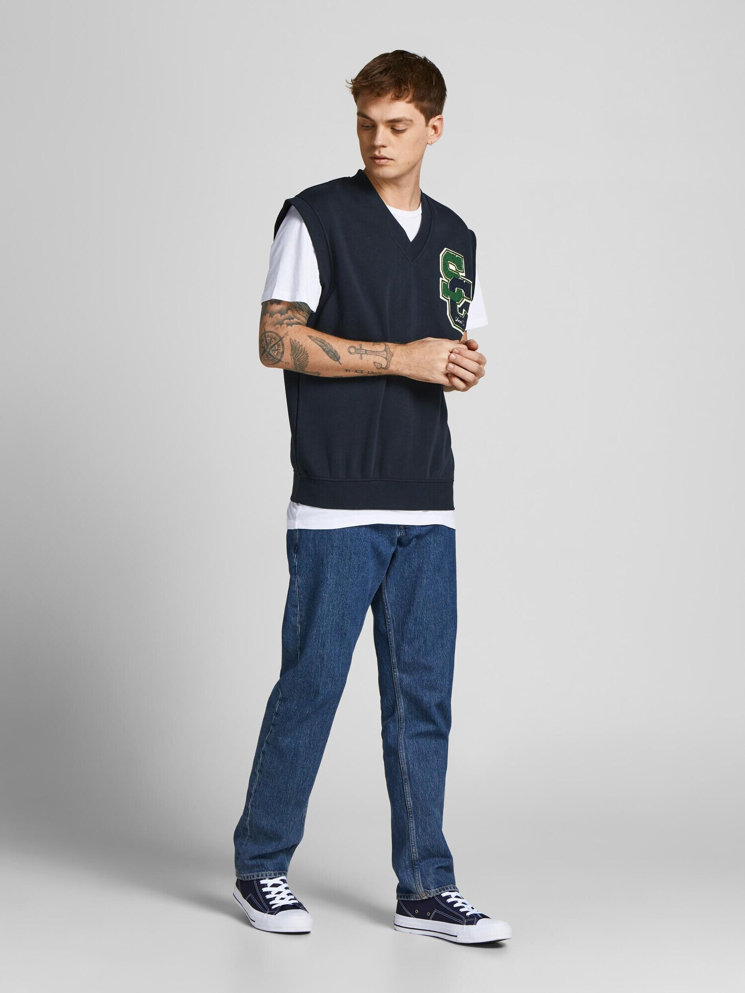 JACK & JONES Vesta tmavomodrá / smaragdová / biela - Pepit.sk