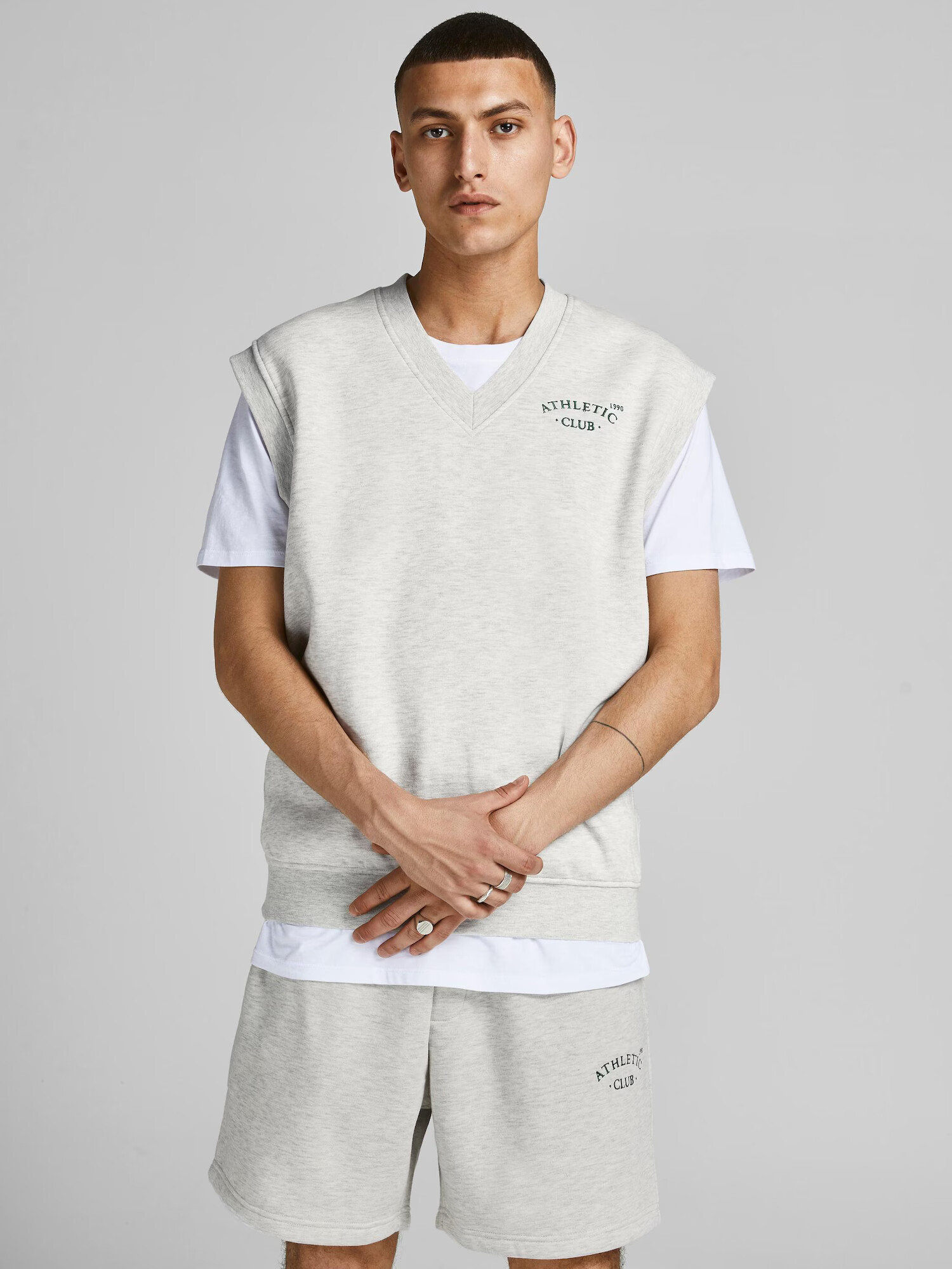 JACK & JONES Vesta 'Tobias' sivá / biela melírovaná - Pepit.sk