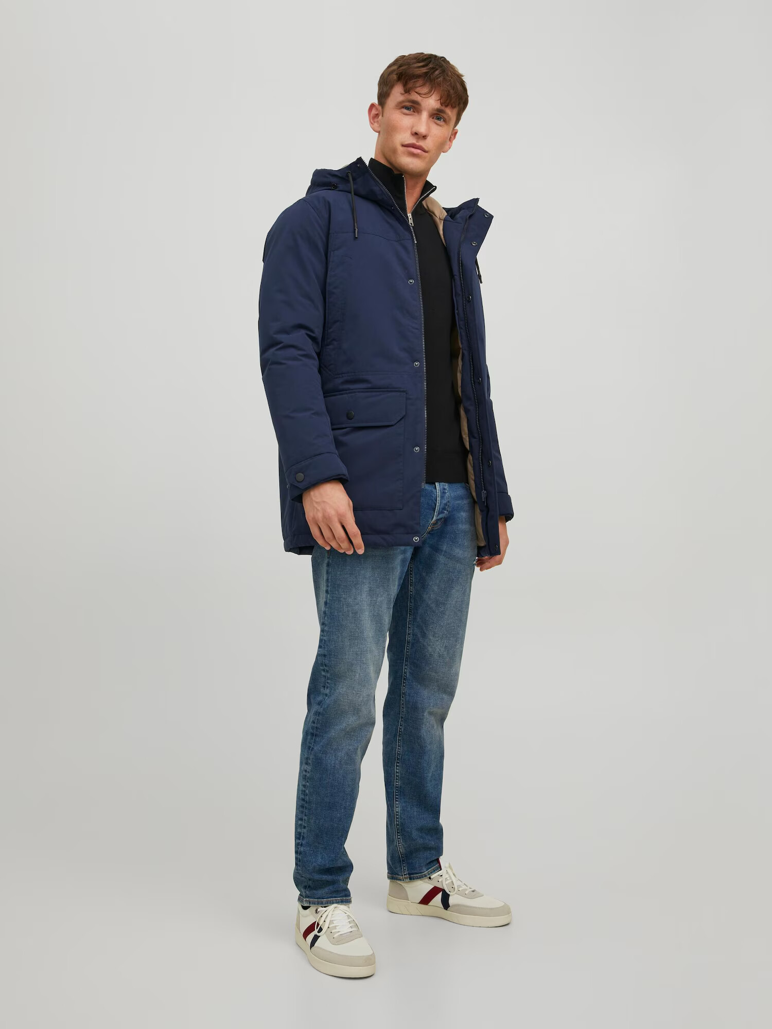 JACK & JONES Zimná parka námornícka modrá - Pepit.sk