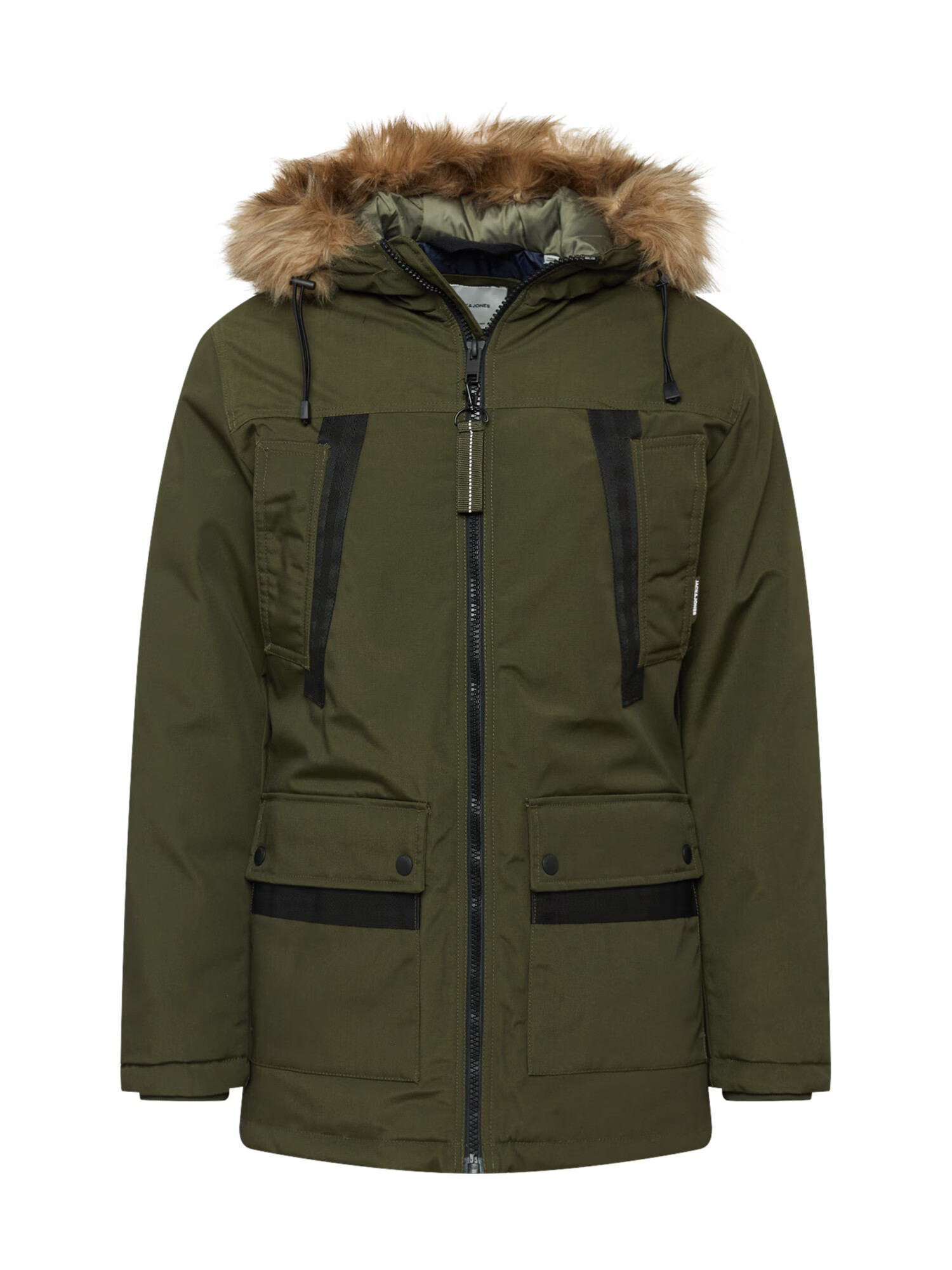 JACK & JONES Zimná parka 'Rocket' svetlohnedá / olivová / čierna - Pepit.sk