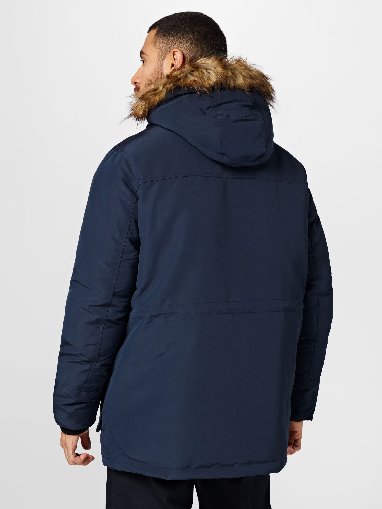 JACK & JONES Zimná parka 'TIMO' námornícka modrá / hnedá - Pepit.sk