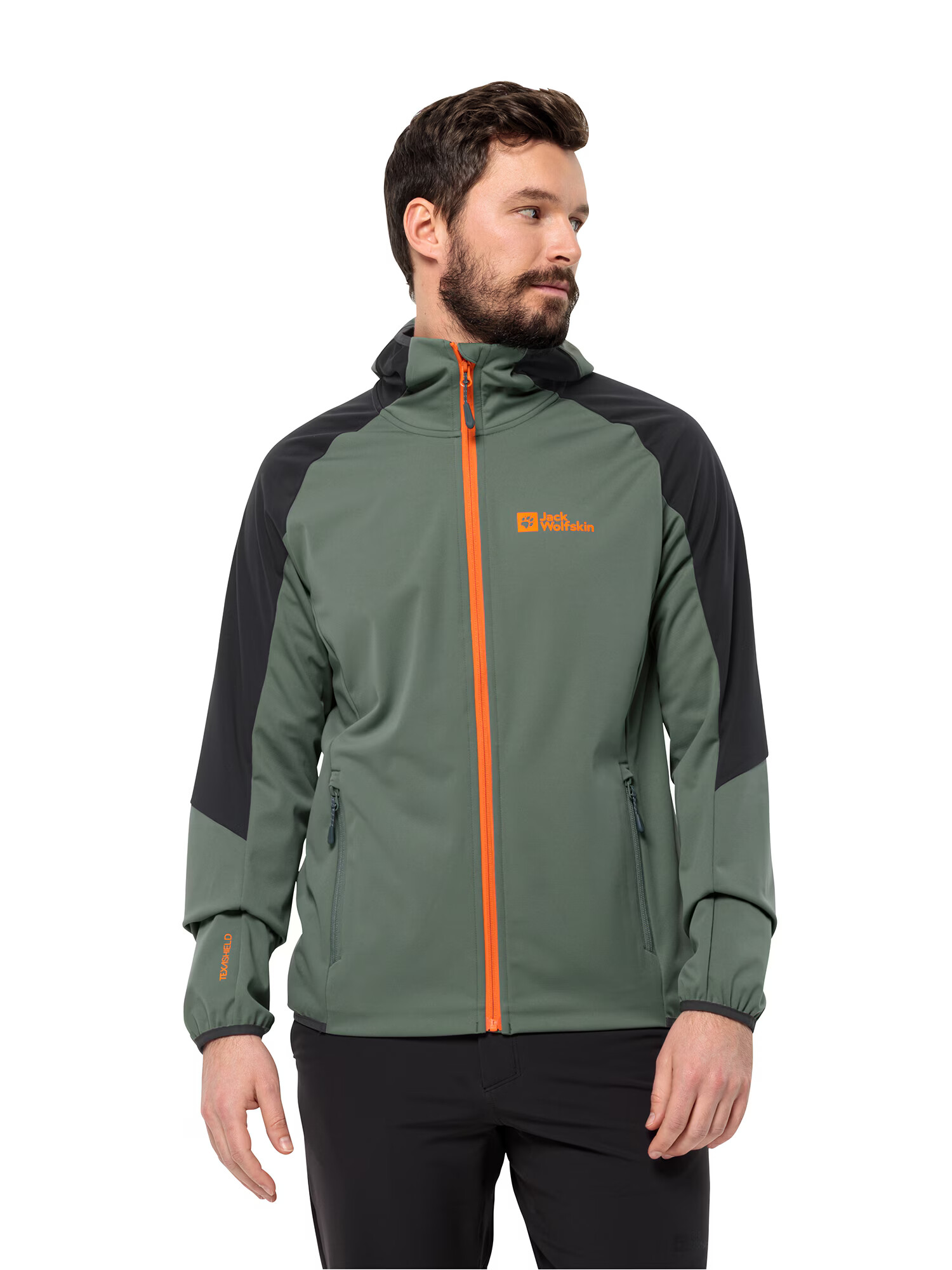 JACK WOLFSKIN Outdoorová bunda 'Feldberg' kaki / oranžová / čierna - Pepit.sk